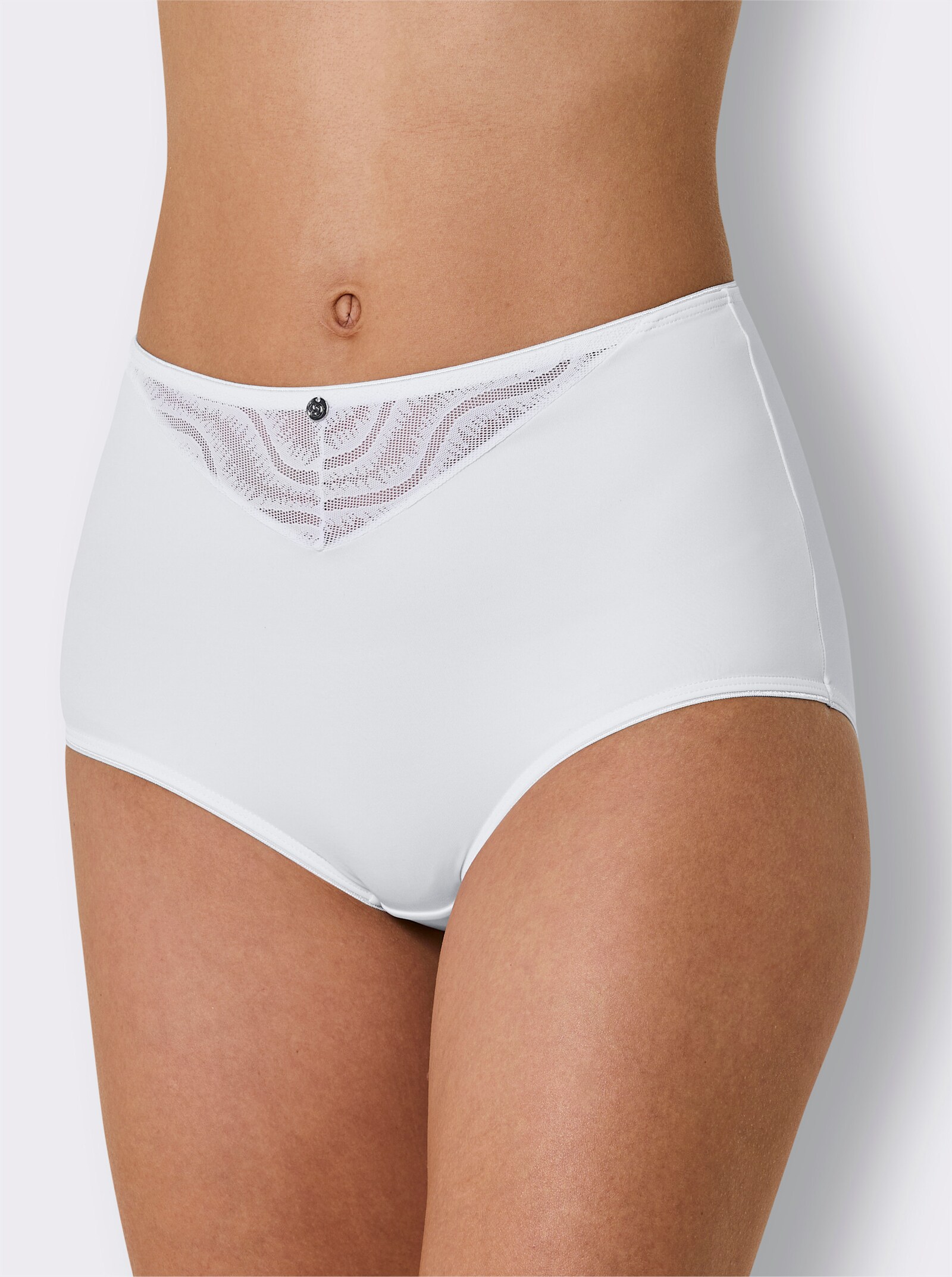 wäschepur Taillenslip mit Spitzeneinsatz - 2x weiß