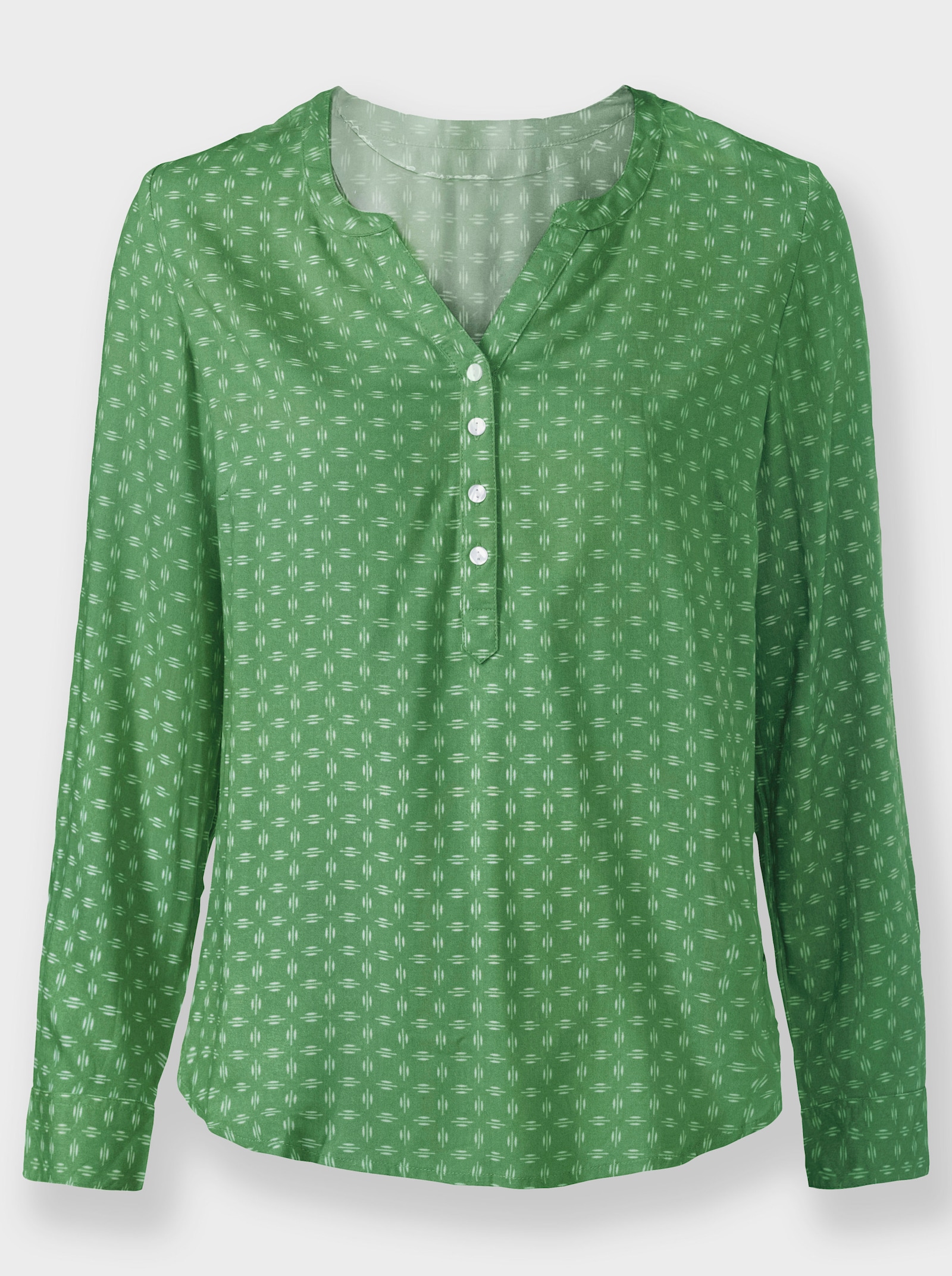 Navliekacia blúzka, min. vzor - biela potlač s jablikami