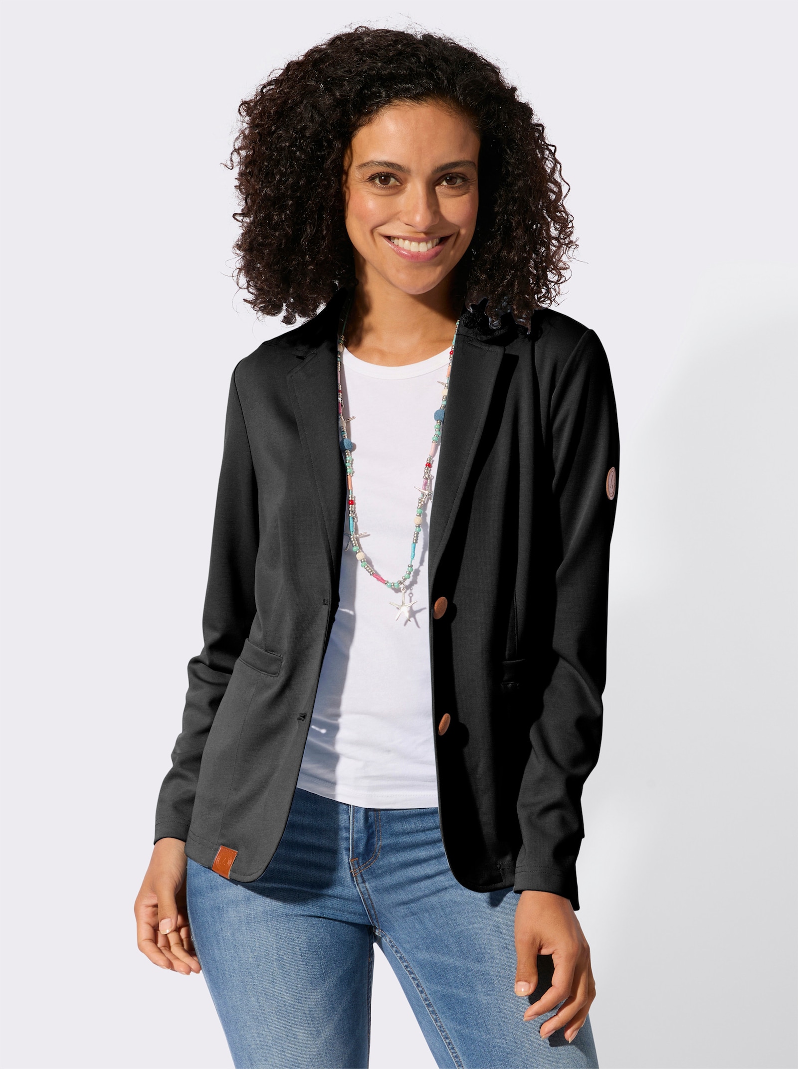 Jerseyblazer in Interlock-Qualität - schwarz