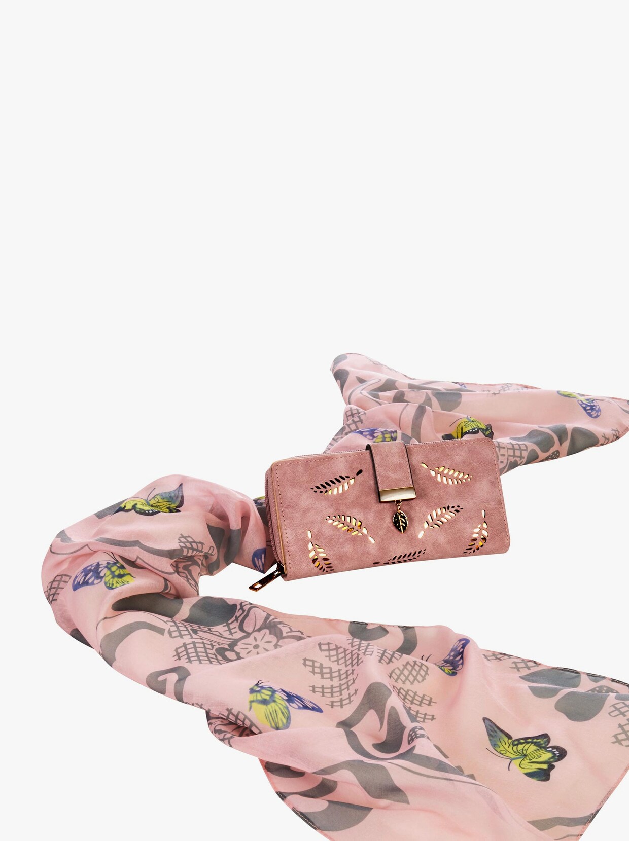 Plånbok och halsduk - ljusrosa