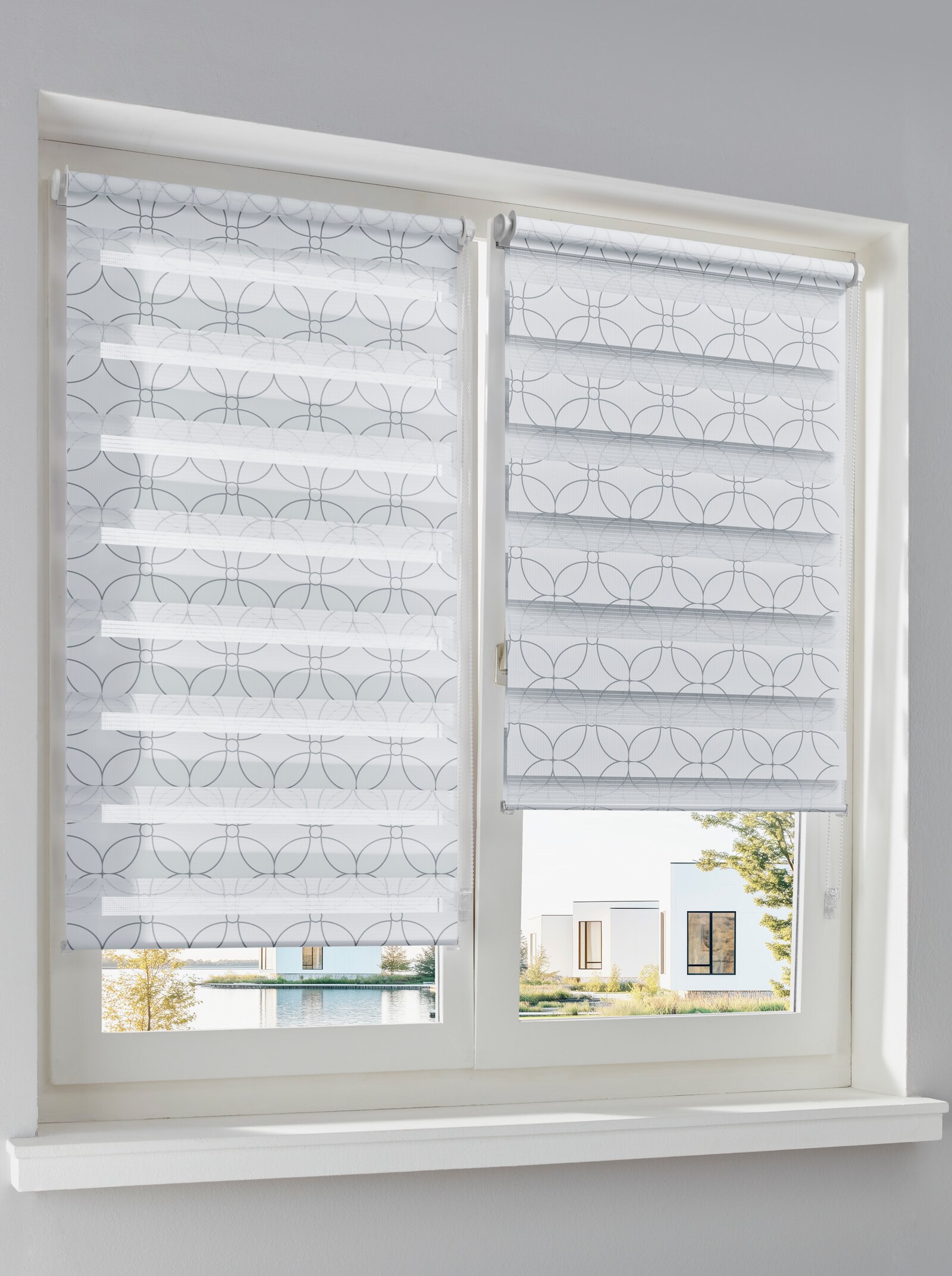 heine home Doppelrollo - weiß-grau