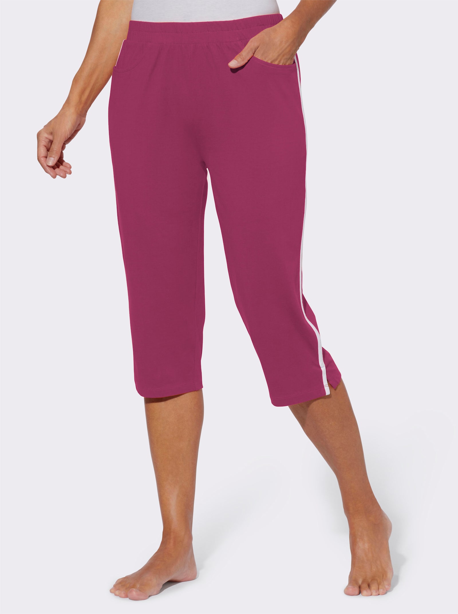 Capribyxa med kontrastpasspoal - malva