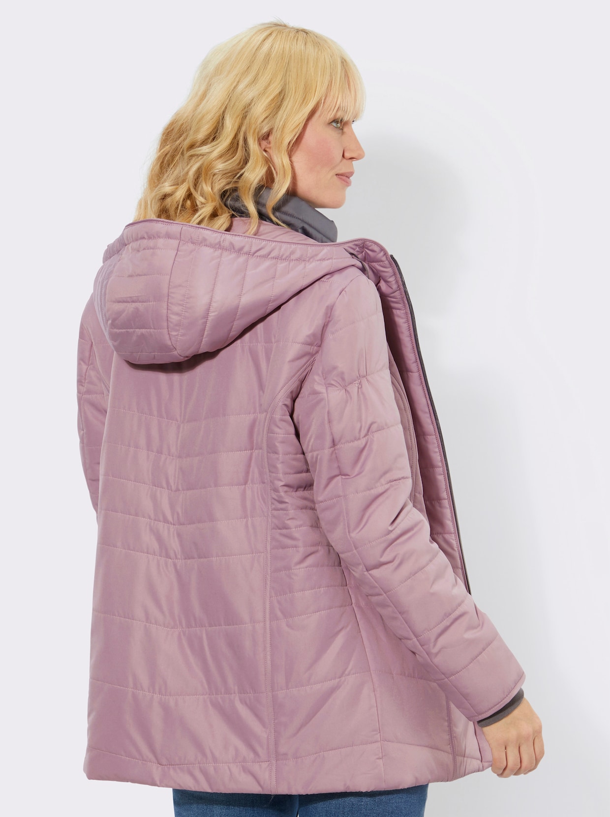 Steppjacke - mauve-anthrazit