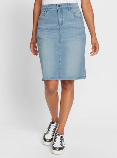 Jeansrock schmal geschnitten - blue-bleached