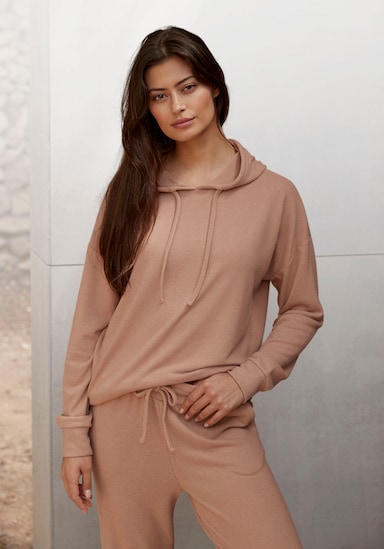 LASCANA Trui met capuchon - taupe