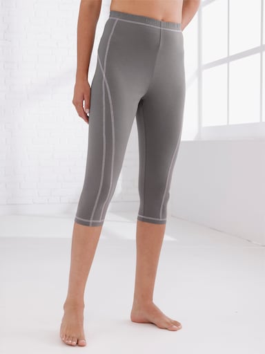 Caprileggings mit Kontrastnähten - anthrazit