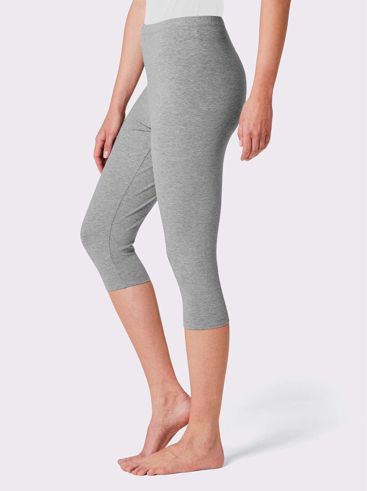 feel good Capri-Leggings - schwarz + grau-meliert