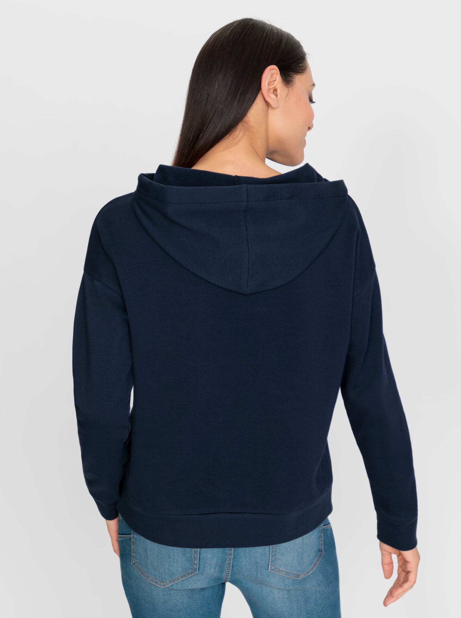 heine Hoodie met sierstuds - marine
