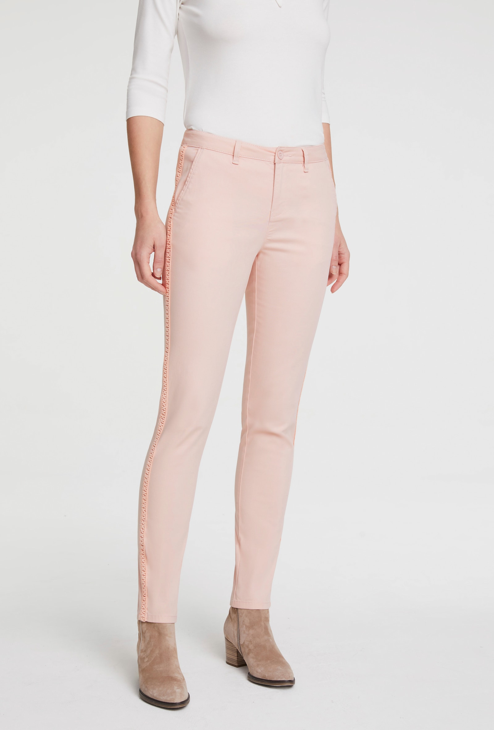 heine Hose mit Fake-Taschen - puder