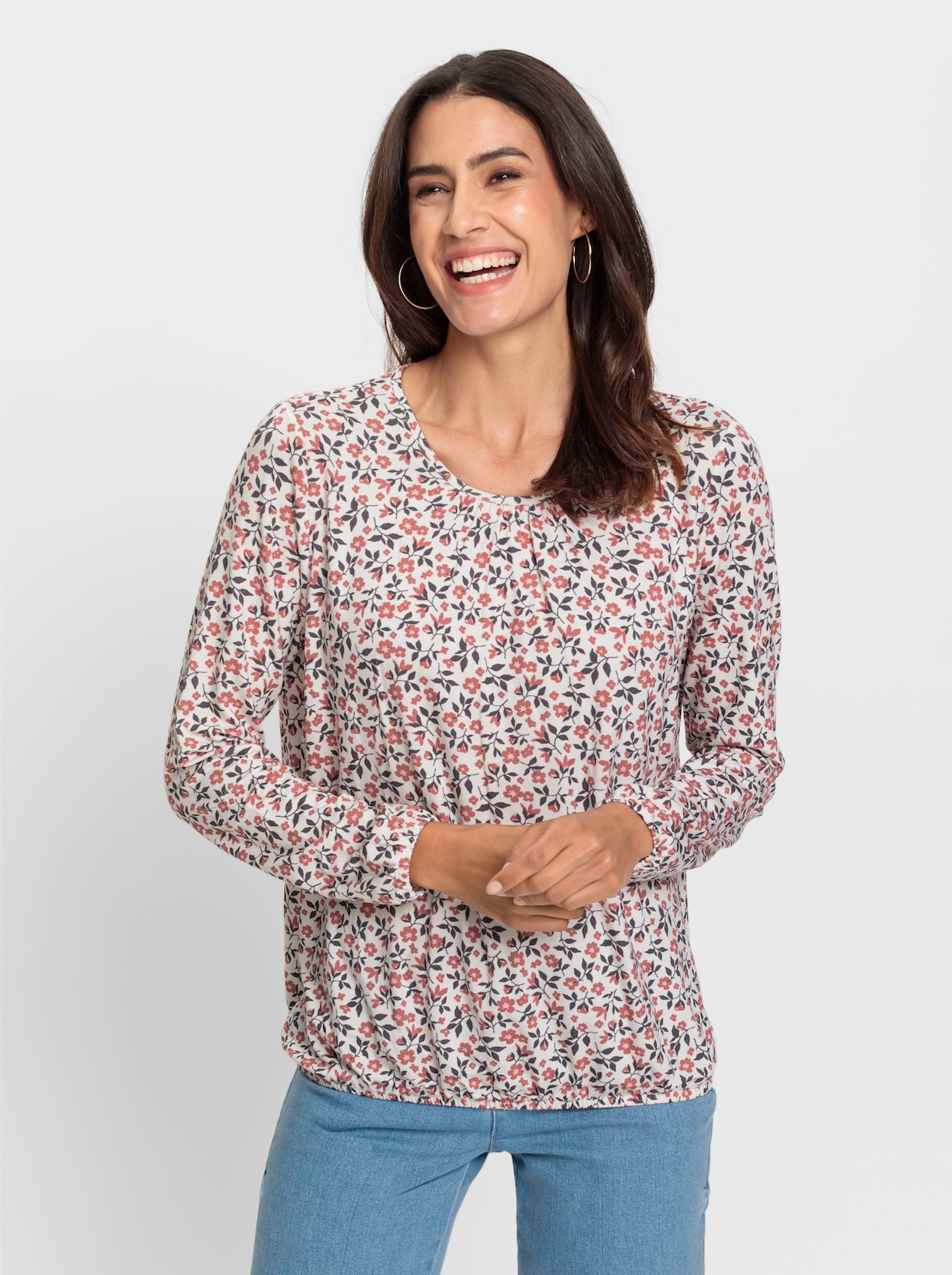 Shirt met print - ecru/rozenhout gedessineerd