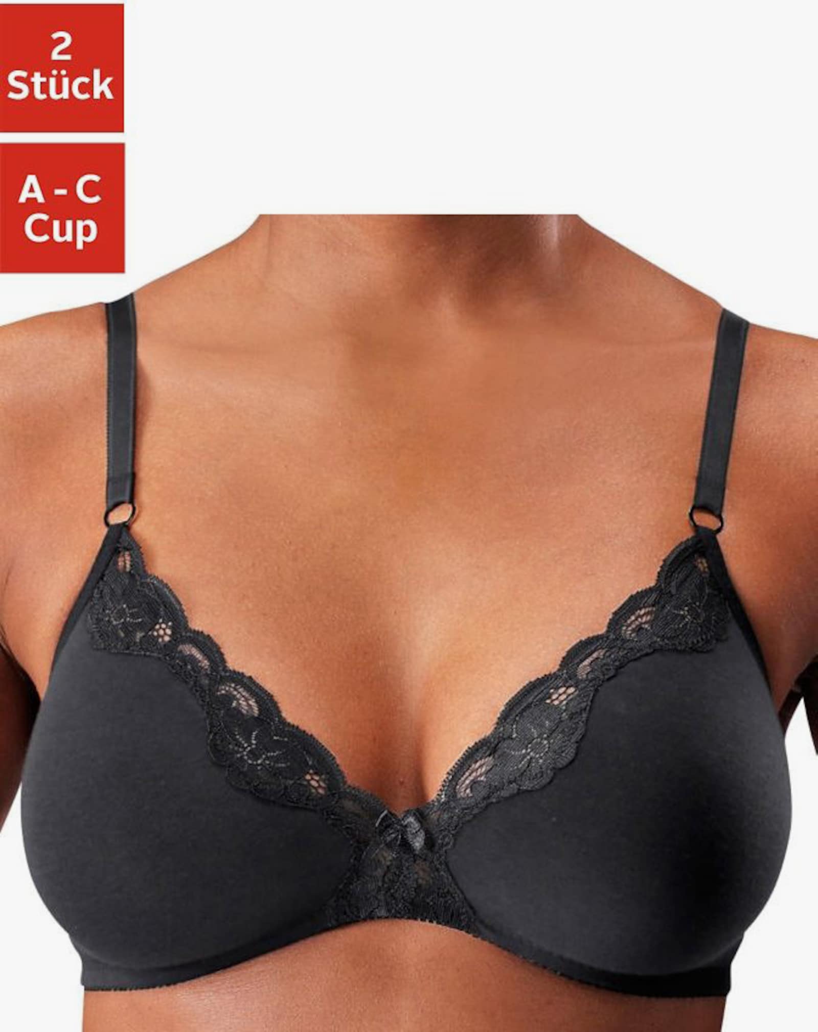 petite fleur Soutien-gorge Bralette - 2x noir