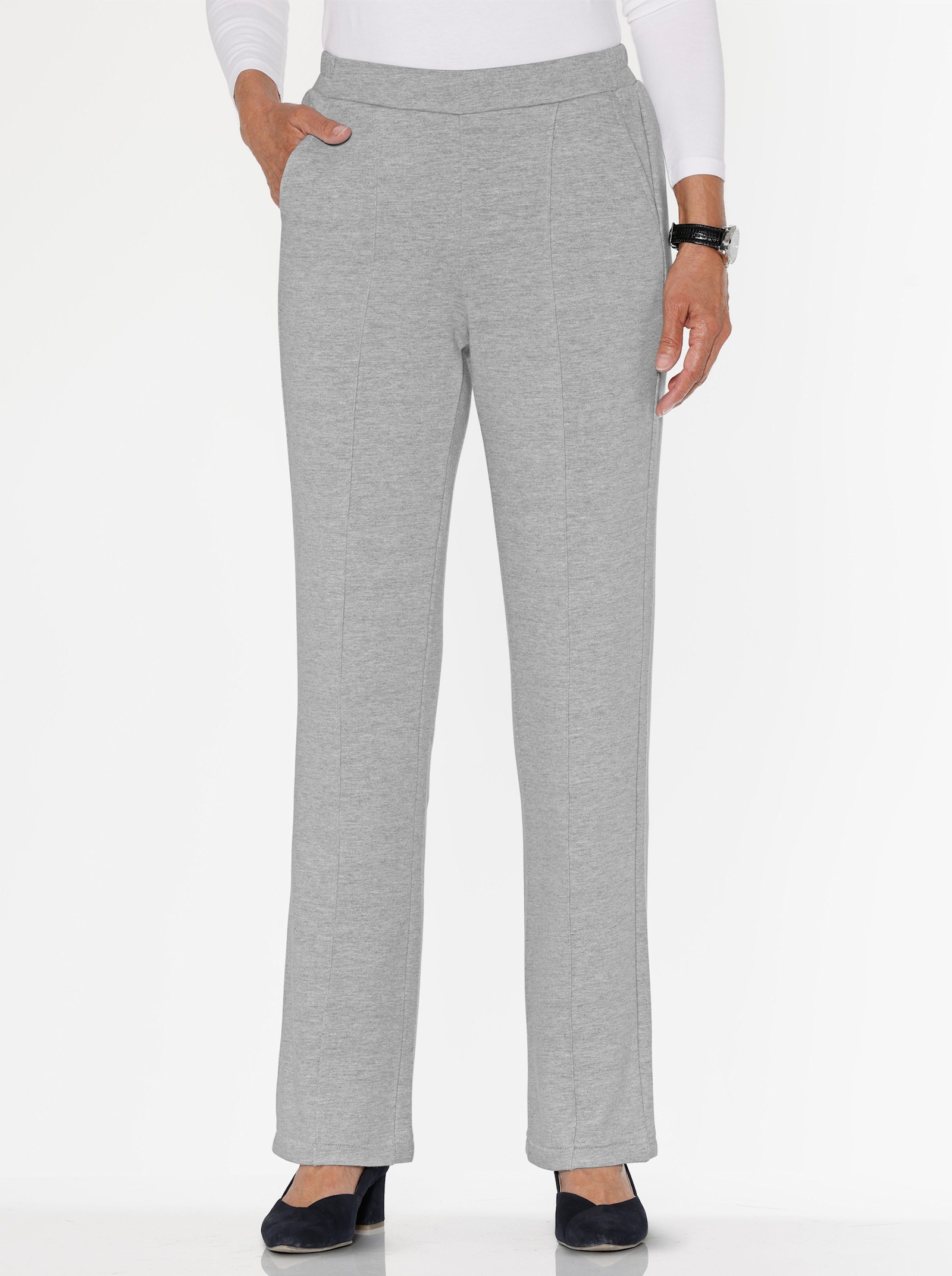 Sweathose mit rückwärtigem Dehnbund - grau-meliert