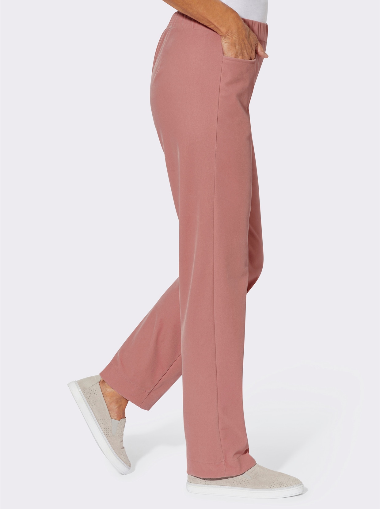 Samthose mit Rundum-Dehnbund - rosenholz