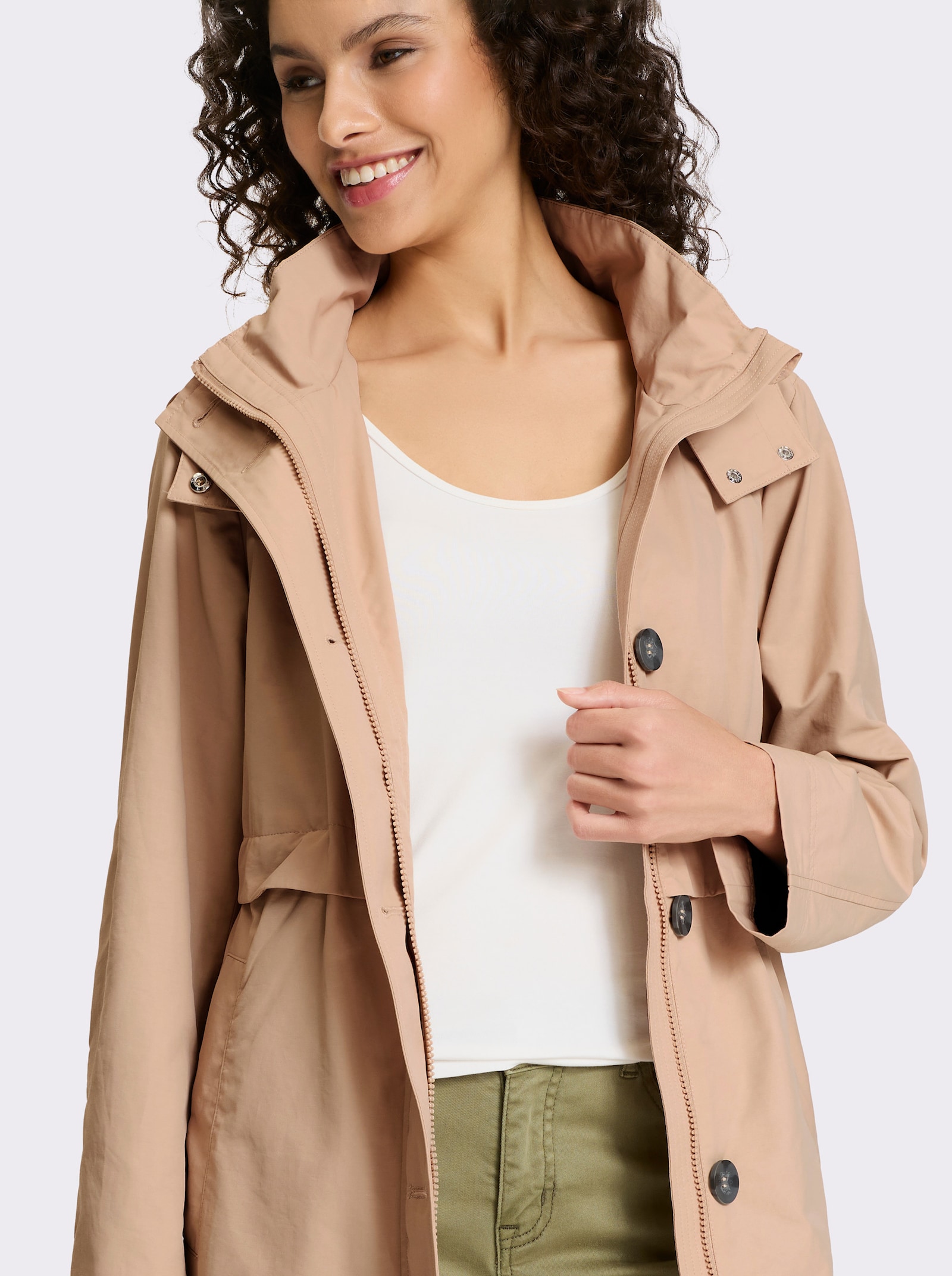 Jacke in Trenchcoat-Optik - beige