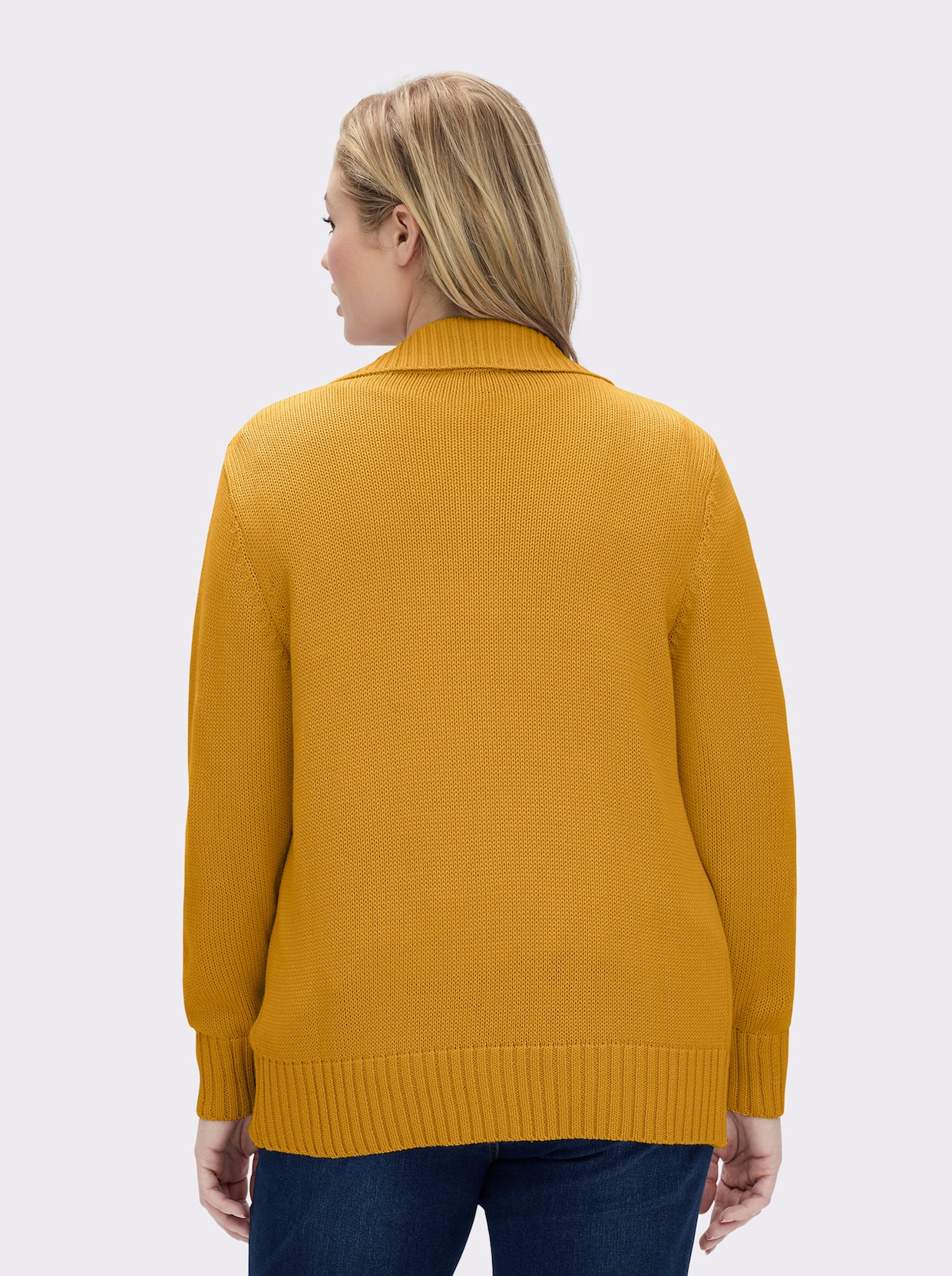 Strickjacke mit 2-Wege-Reißverschluss - maisgelb
