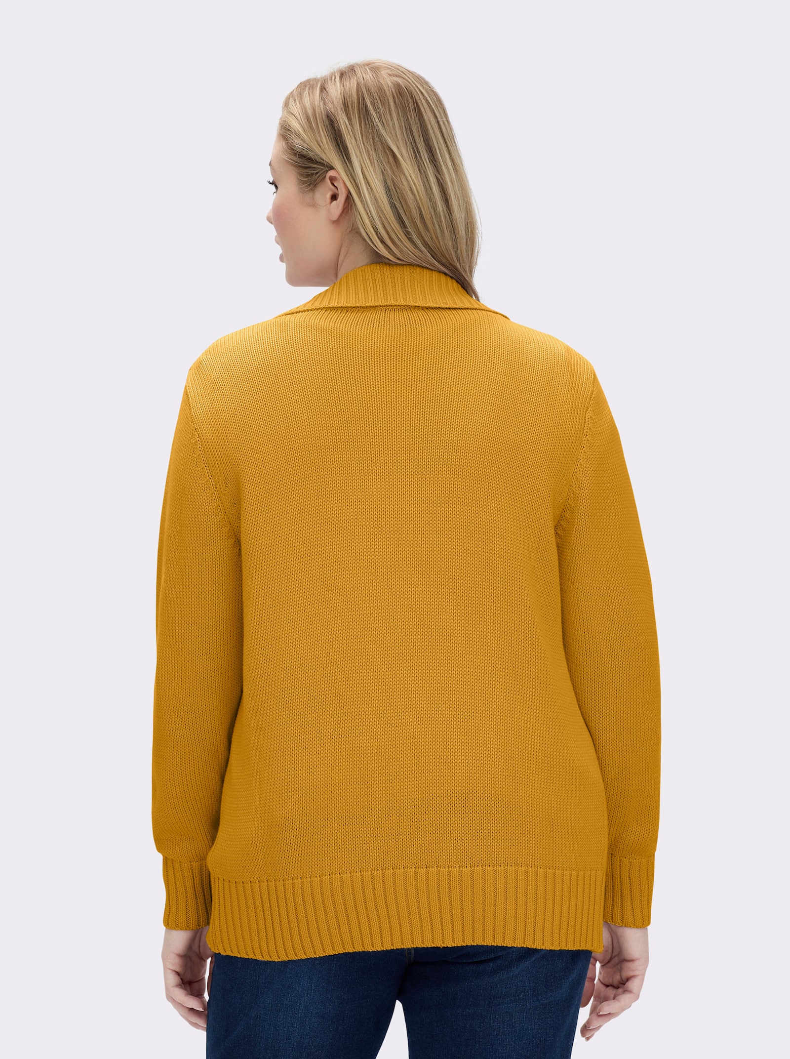 Strickjacke mit 2-Wege-Reißverschluss - maisgelb