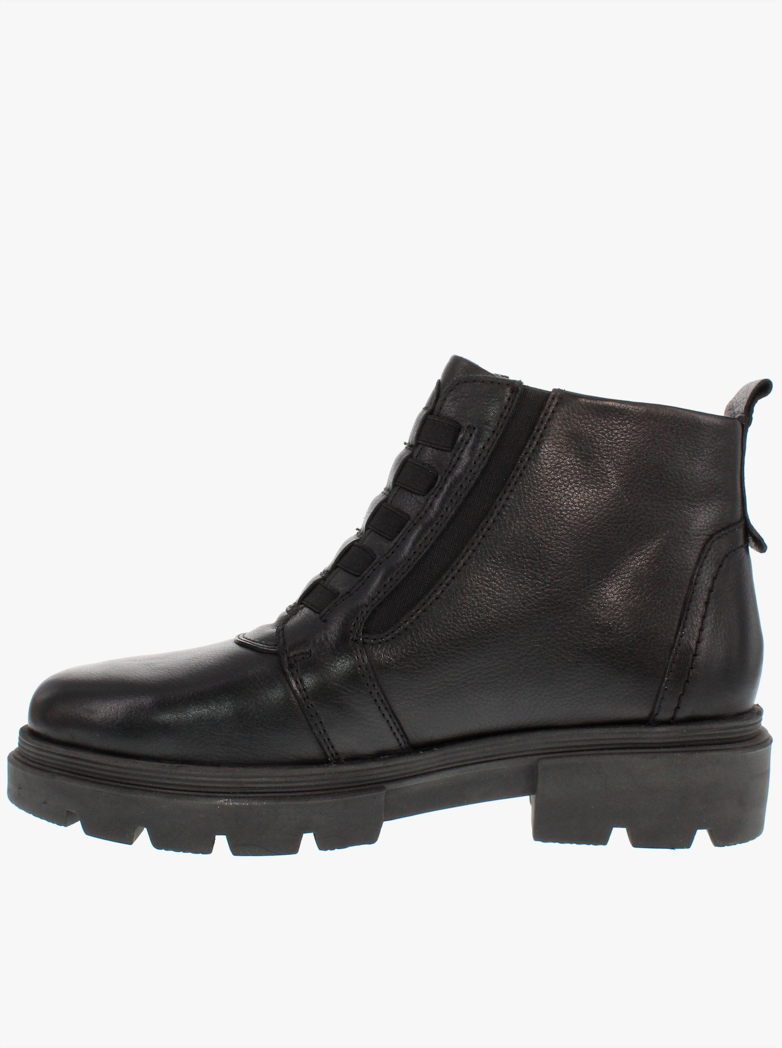 Naturläufer Stiefelette mit Warmfutter, Leder - schwarz