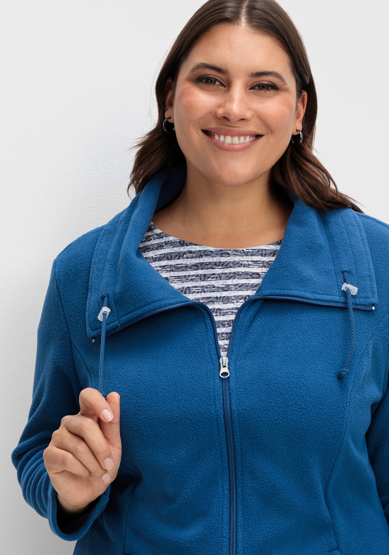 Fleecejacke mit 2-Wege-Reißverschluss - marine