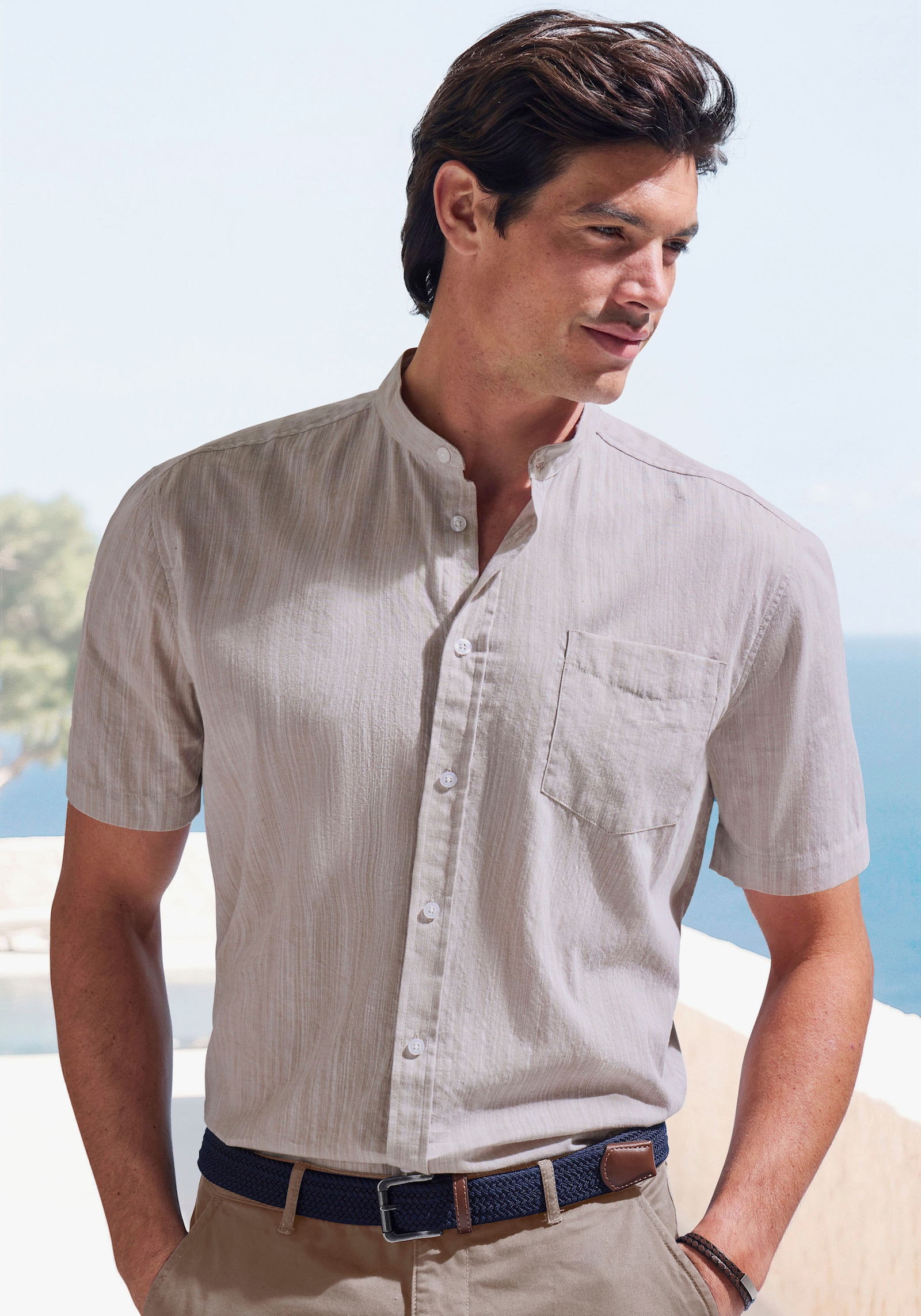 H.I.S Kurzarmhemd - beige