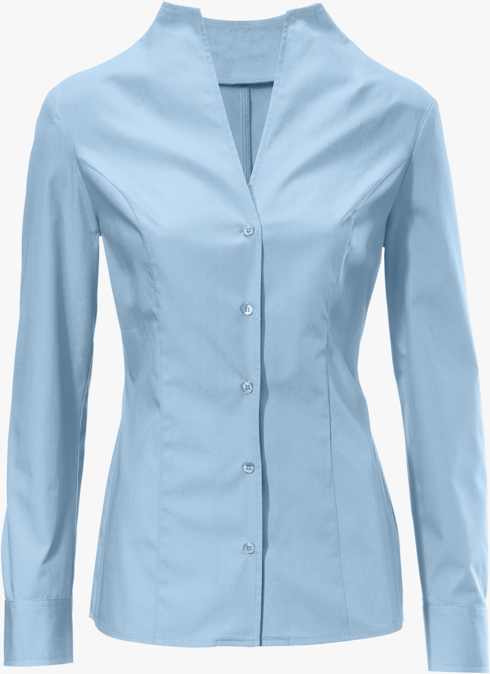 heine Hemdbluse mit Stehkragen - bleu