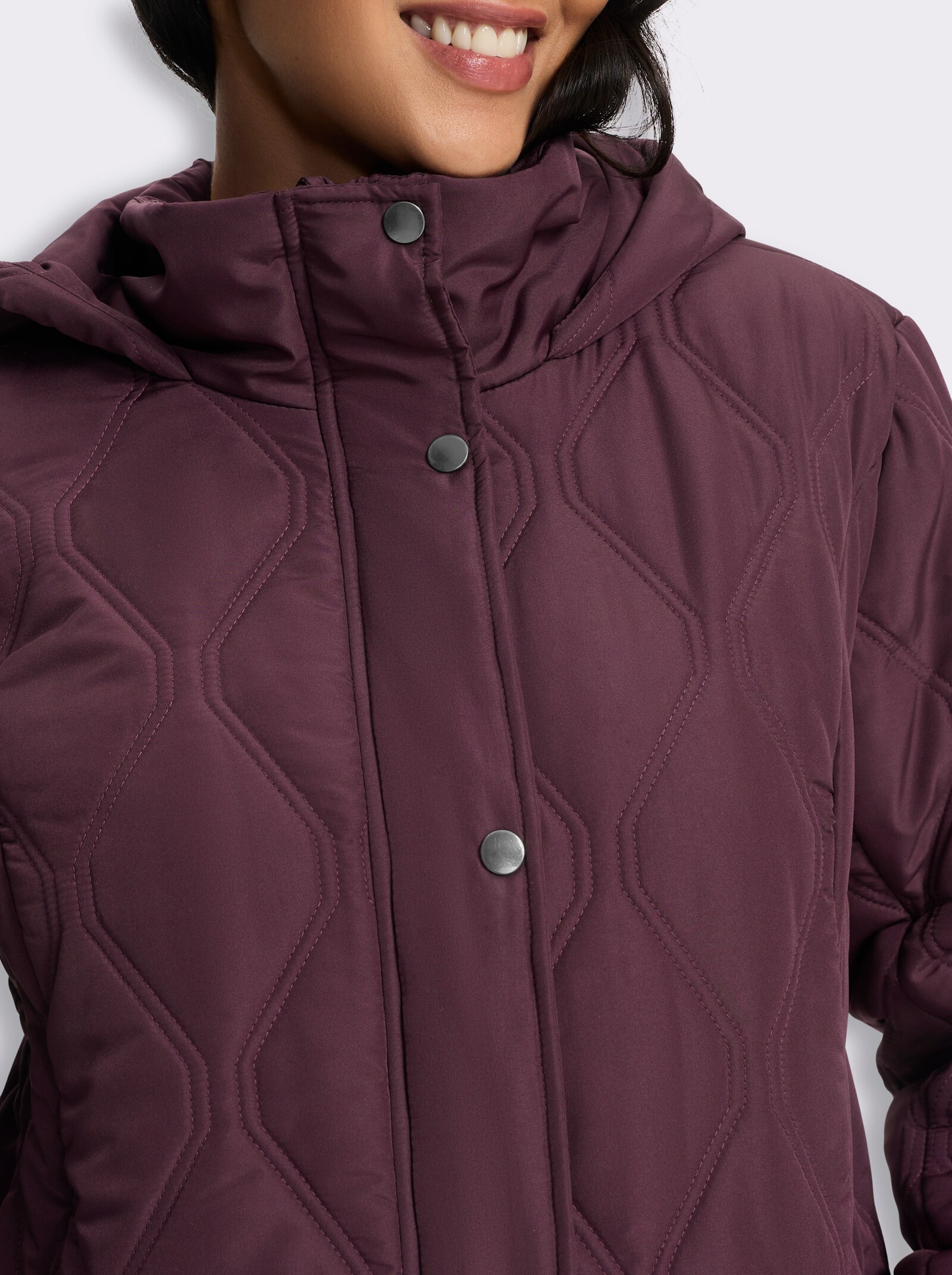 Steppjacke mit 2-Wege-Reißverschluss - burgund