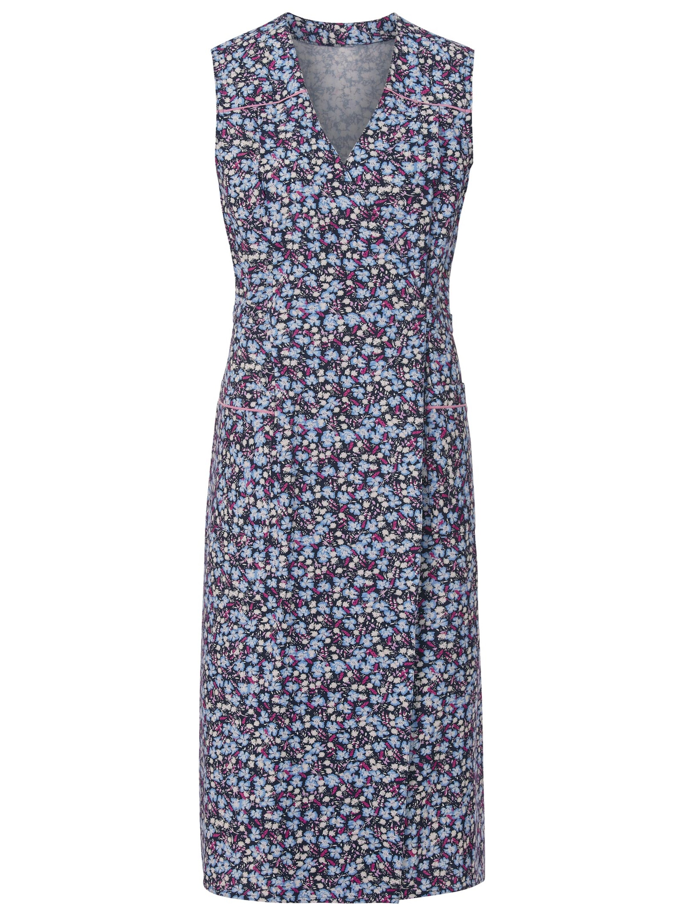 Wickelschürze - blau-geblümt