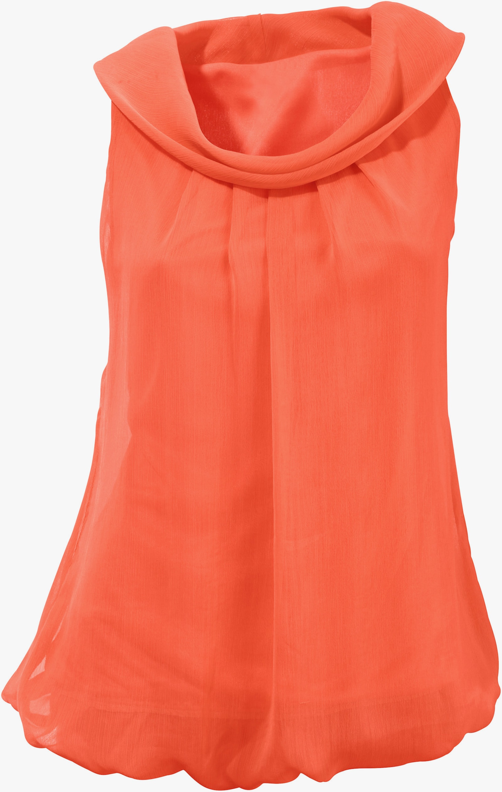 heine Blusentop mit Wasserfall-Ausschnitt - mandarine
