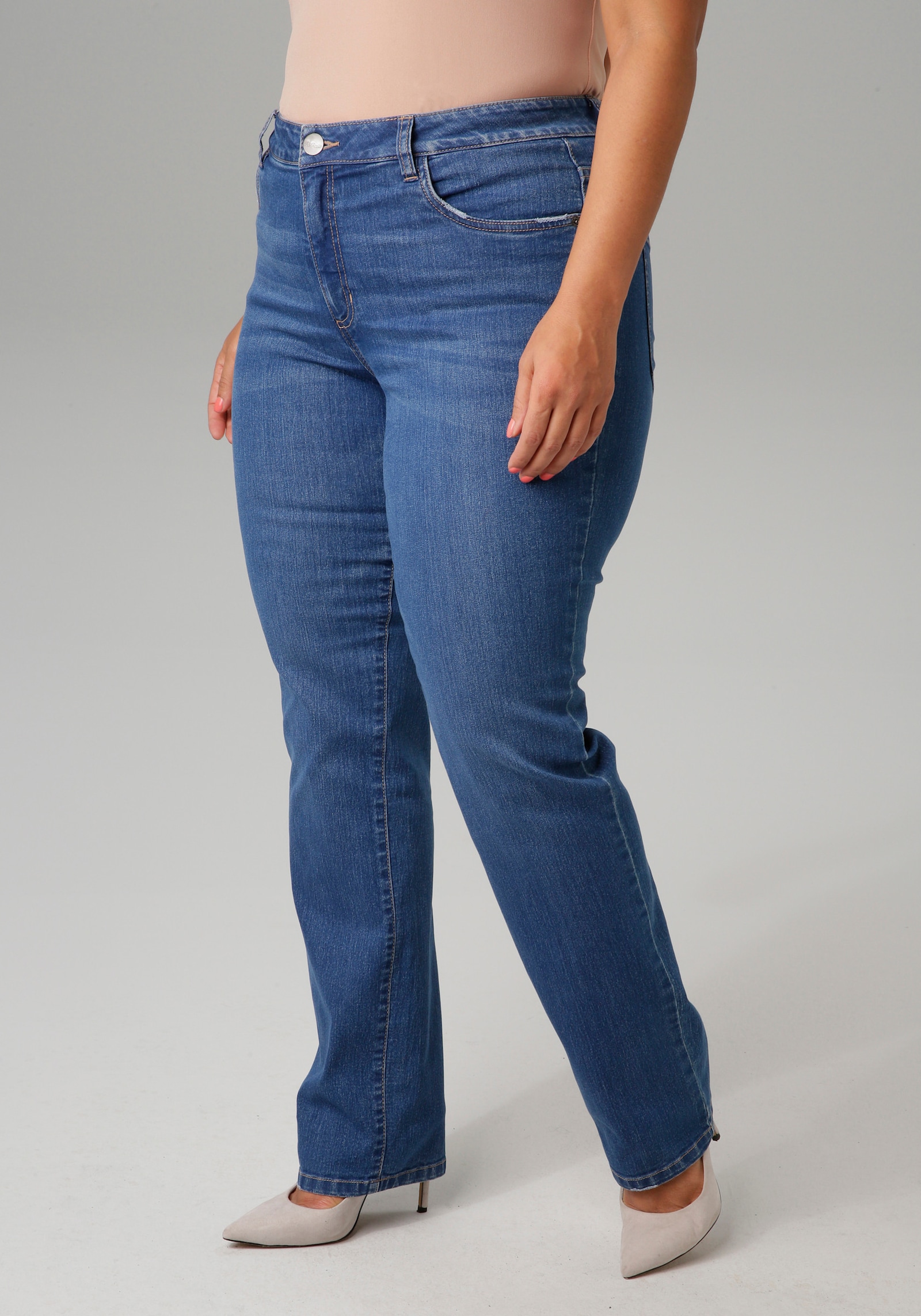 Aniston PLUS Straight-Jeans - blue used