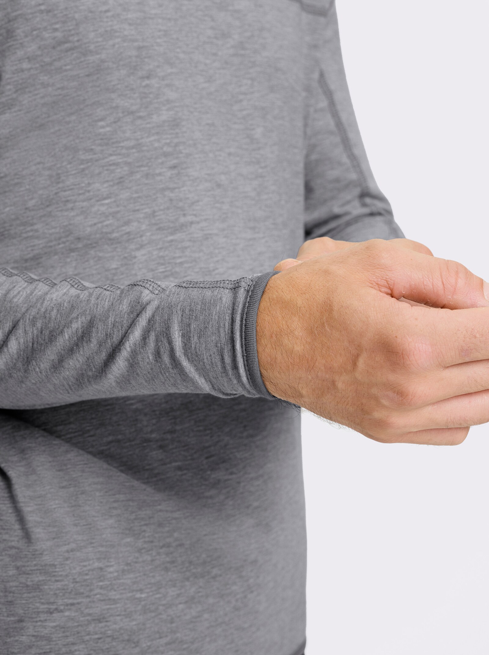 Catamaran Sports Freizeitshirt mit elastischen Abschlüssen - grau-meliert