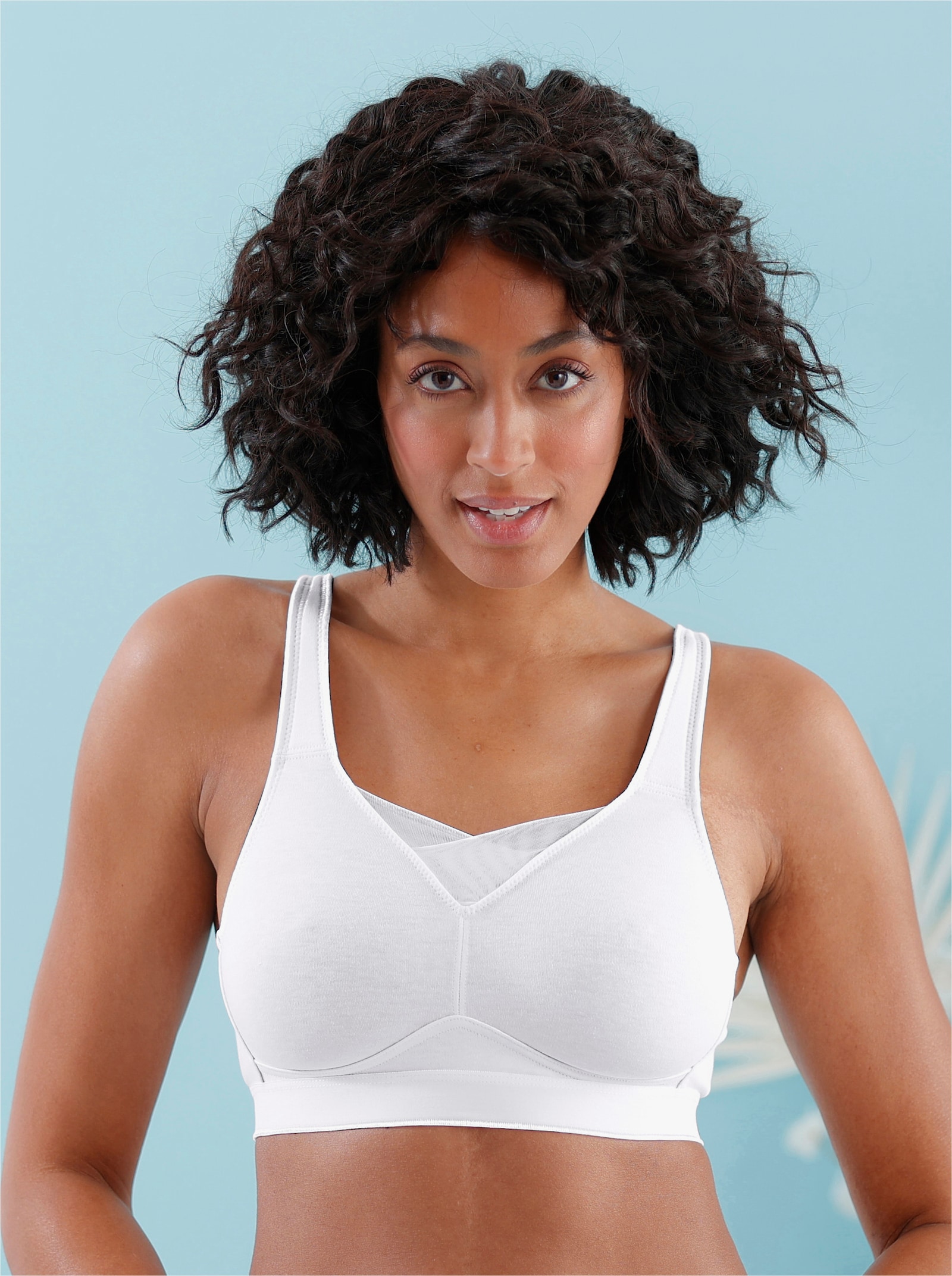 wäschepur Komfort-BH ohne Bügel mit Komfortträgern - weiß