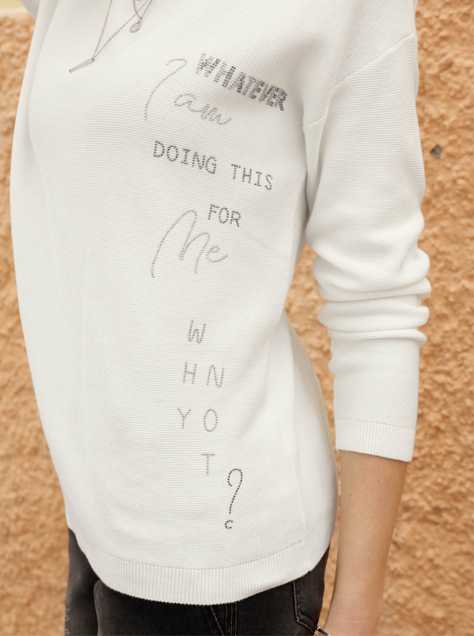 heine Pull avec inscription - écru