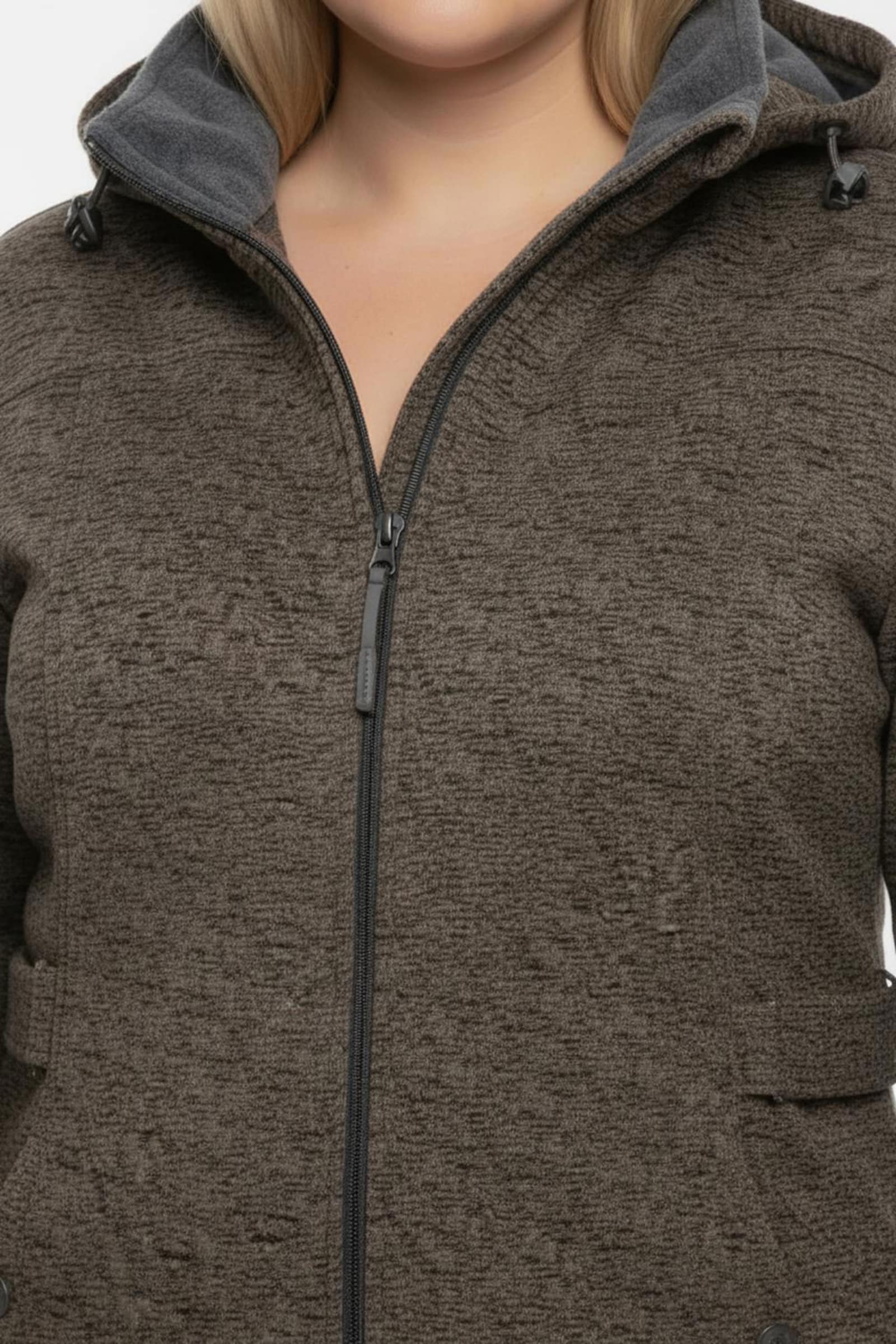 Softshelljacke gefüttert, wasserabweisend - braun-meliert