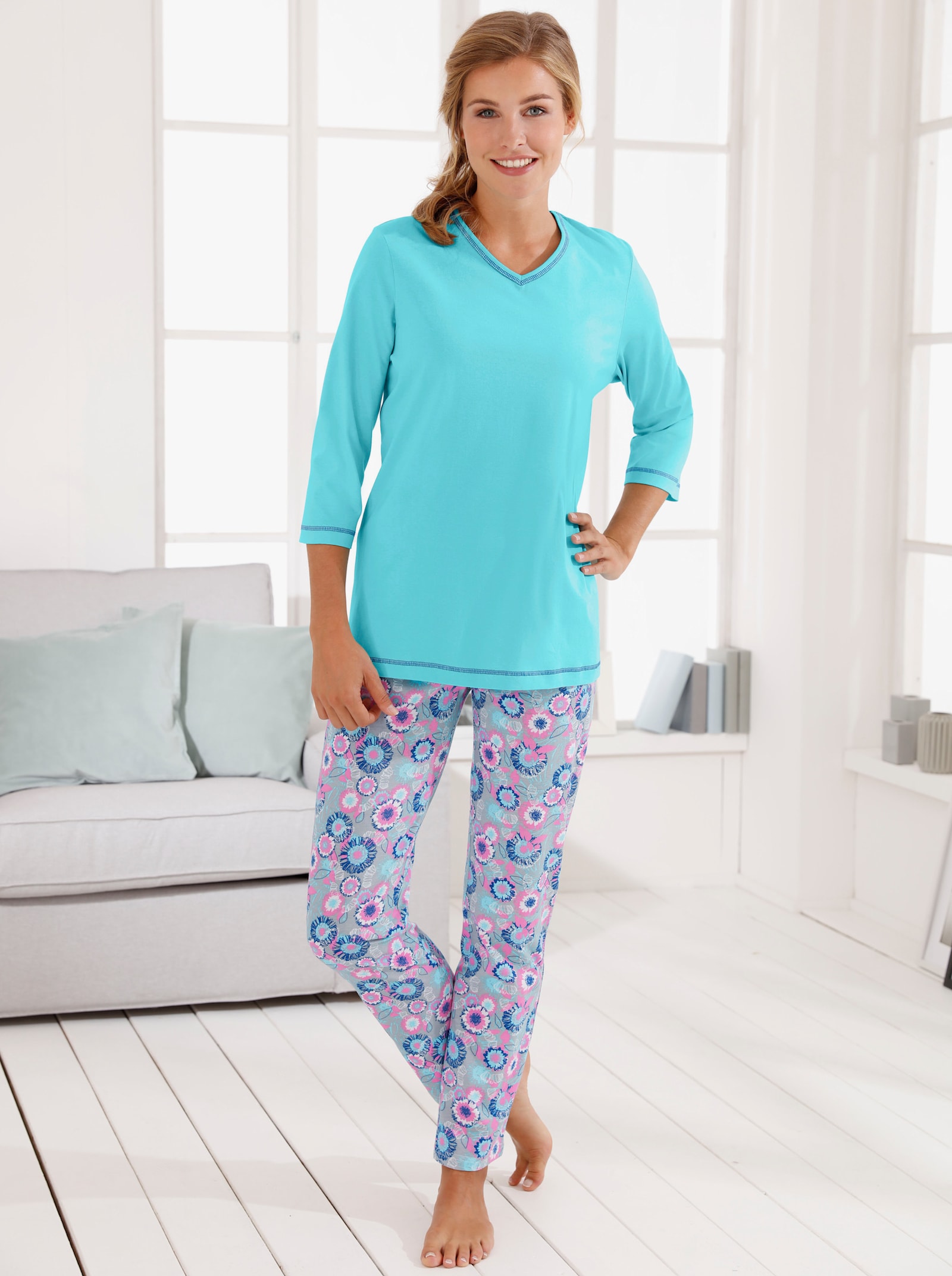 Pyjamabroek met print - Bloemen