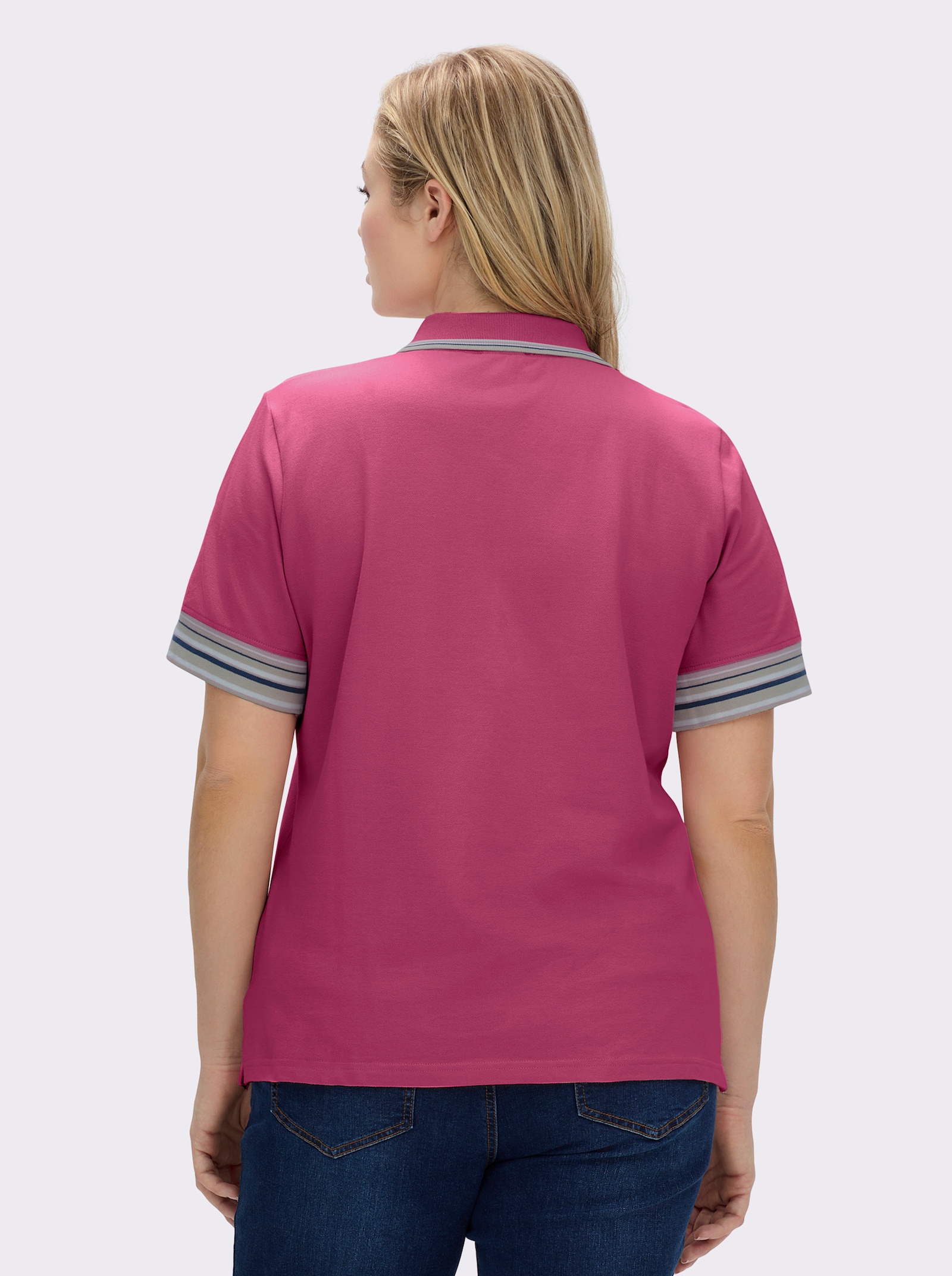 Poloshirt in Pikee-Qualität - fuchsia