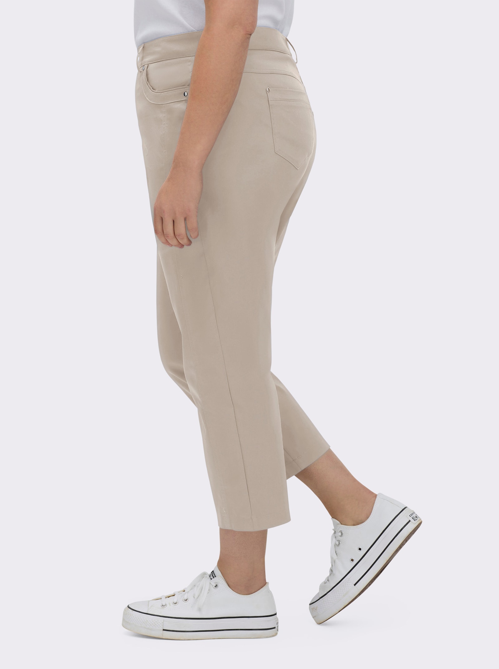 7/8-Jeans mit optisch streckenden Nähten - beige