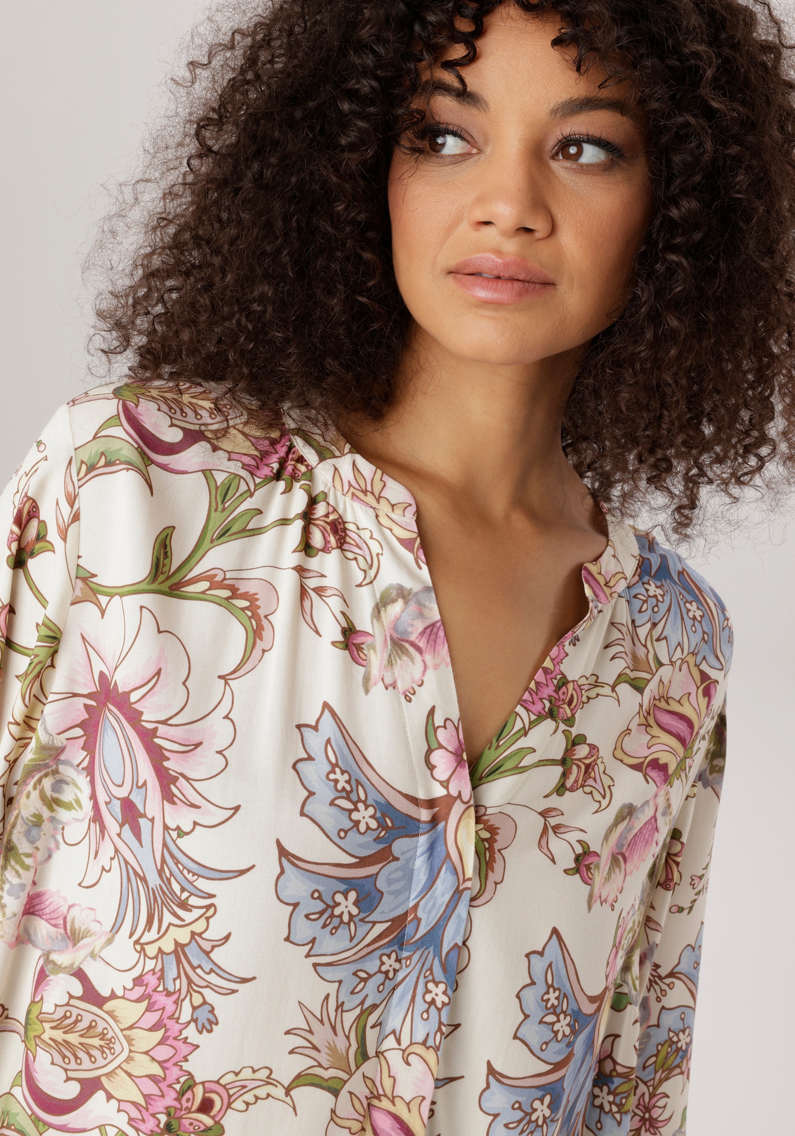 Aniston PLUS Longbluse - hellgelb-blau-rose-bordeaux-gelb