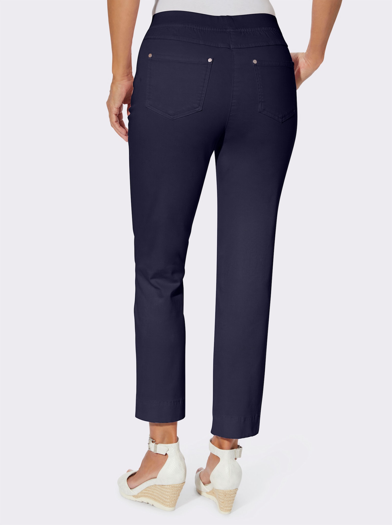 7/8-jeans met jerseyband van zacht materiaal - marine