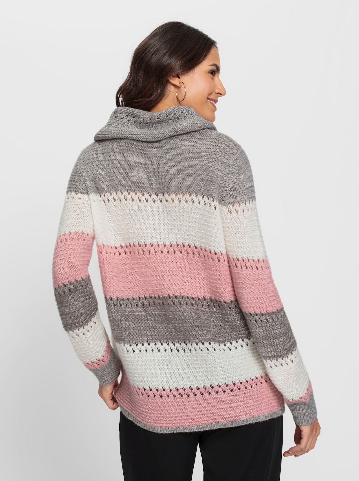 Pullover - hortensie-grau-gemustert