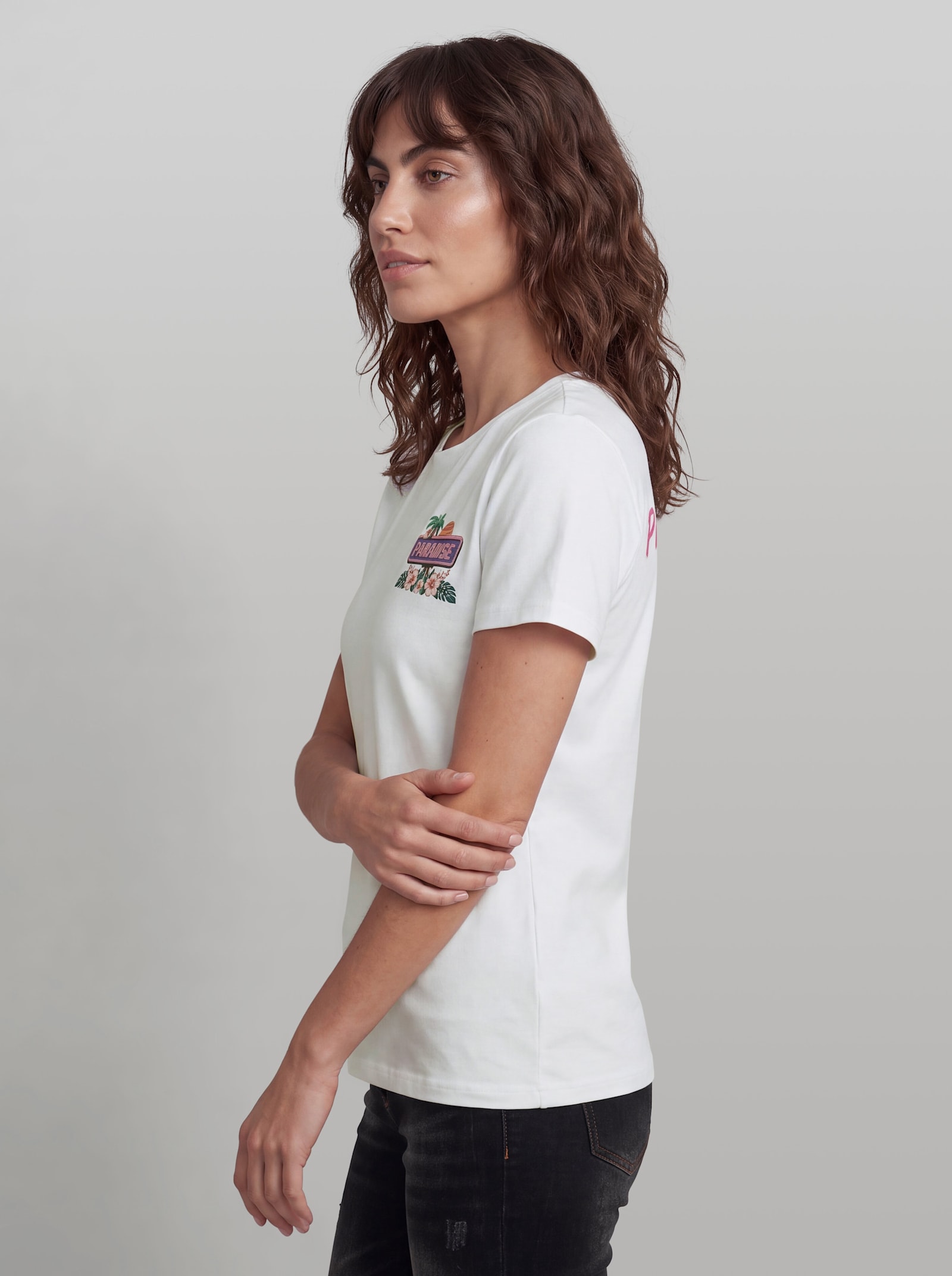 heine Shirt mit Tropical-Print - ecru