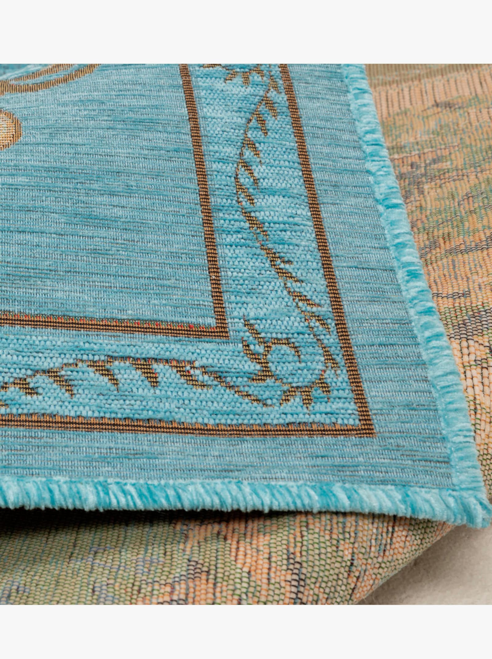 Theko Teppich - türkis