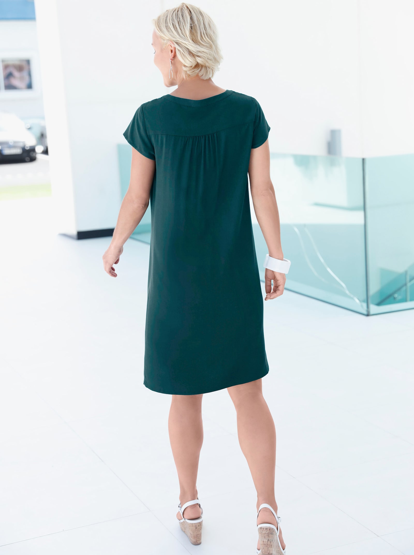 Tunique à la coupe droite - vert foncé