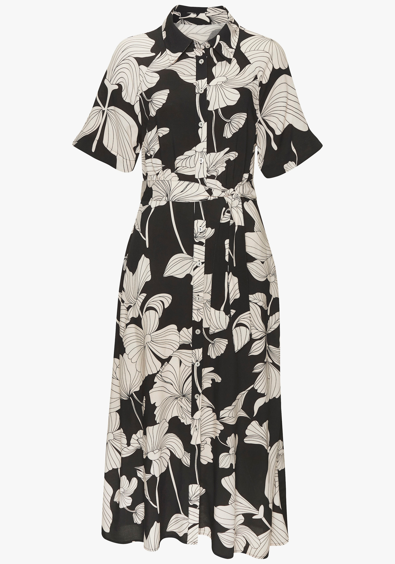 Vivance Hemdblusenkleid - schwarz-sand bedruckt