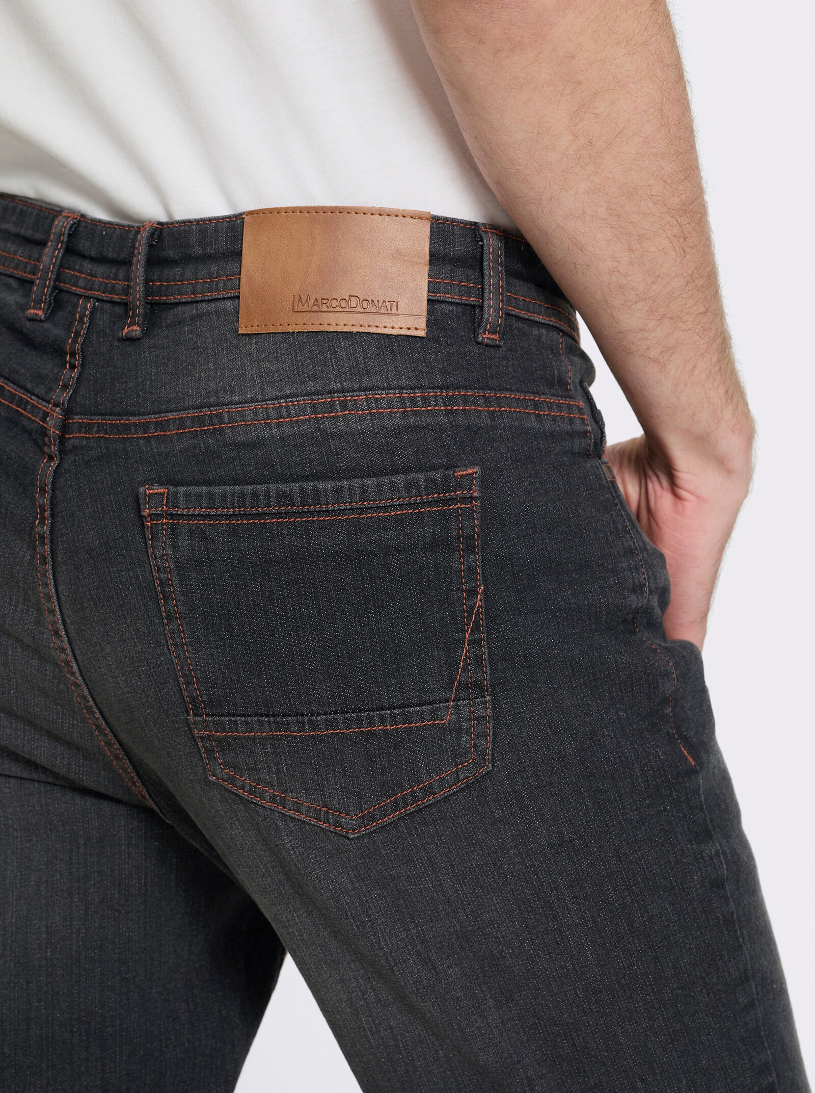 Marco Donati 5-Pocket-Jeans mit Used-Effekt - black denim