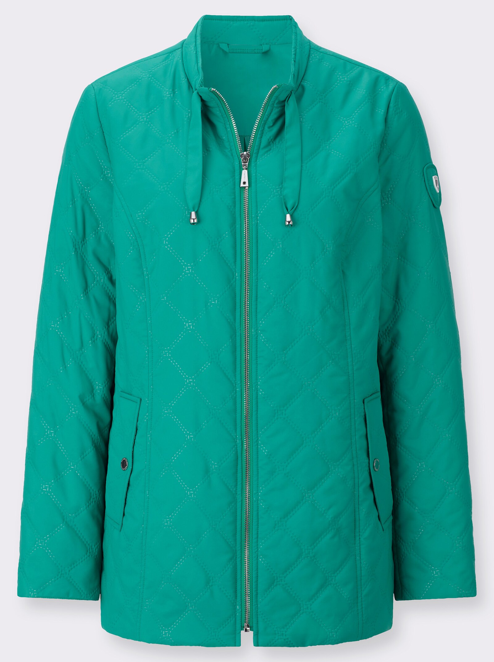 Steppjacke mit Prägedruck in Steppoptik - smaragd