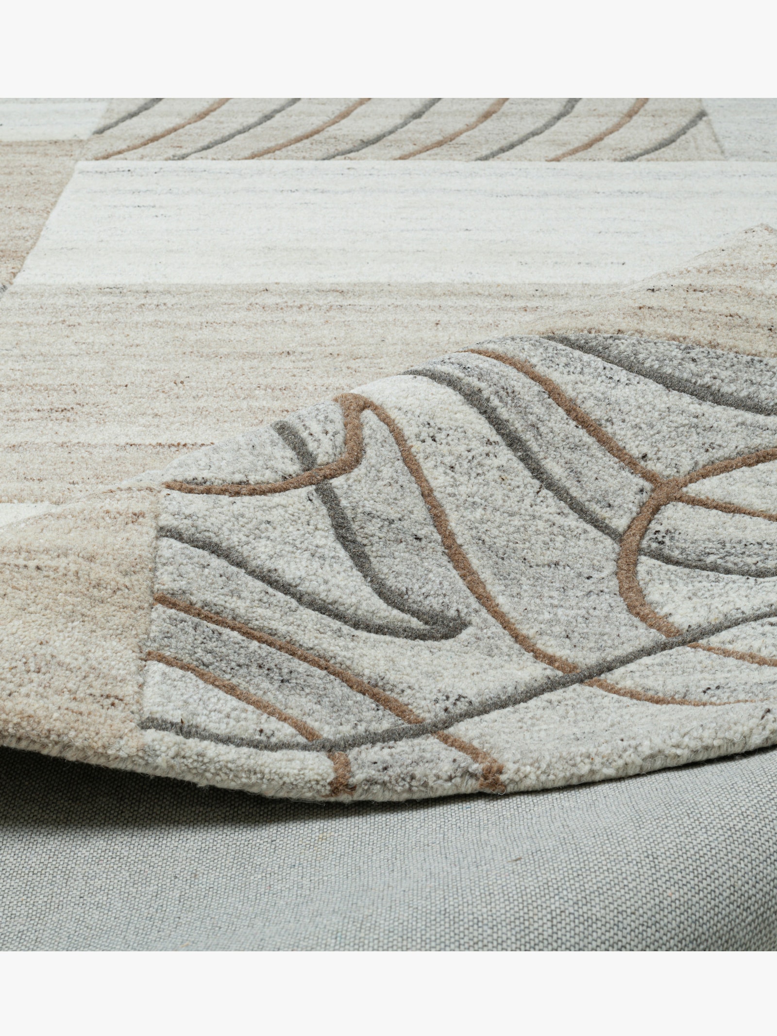 Theko Teppich - natur-grau