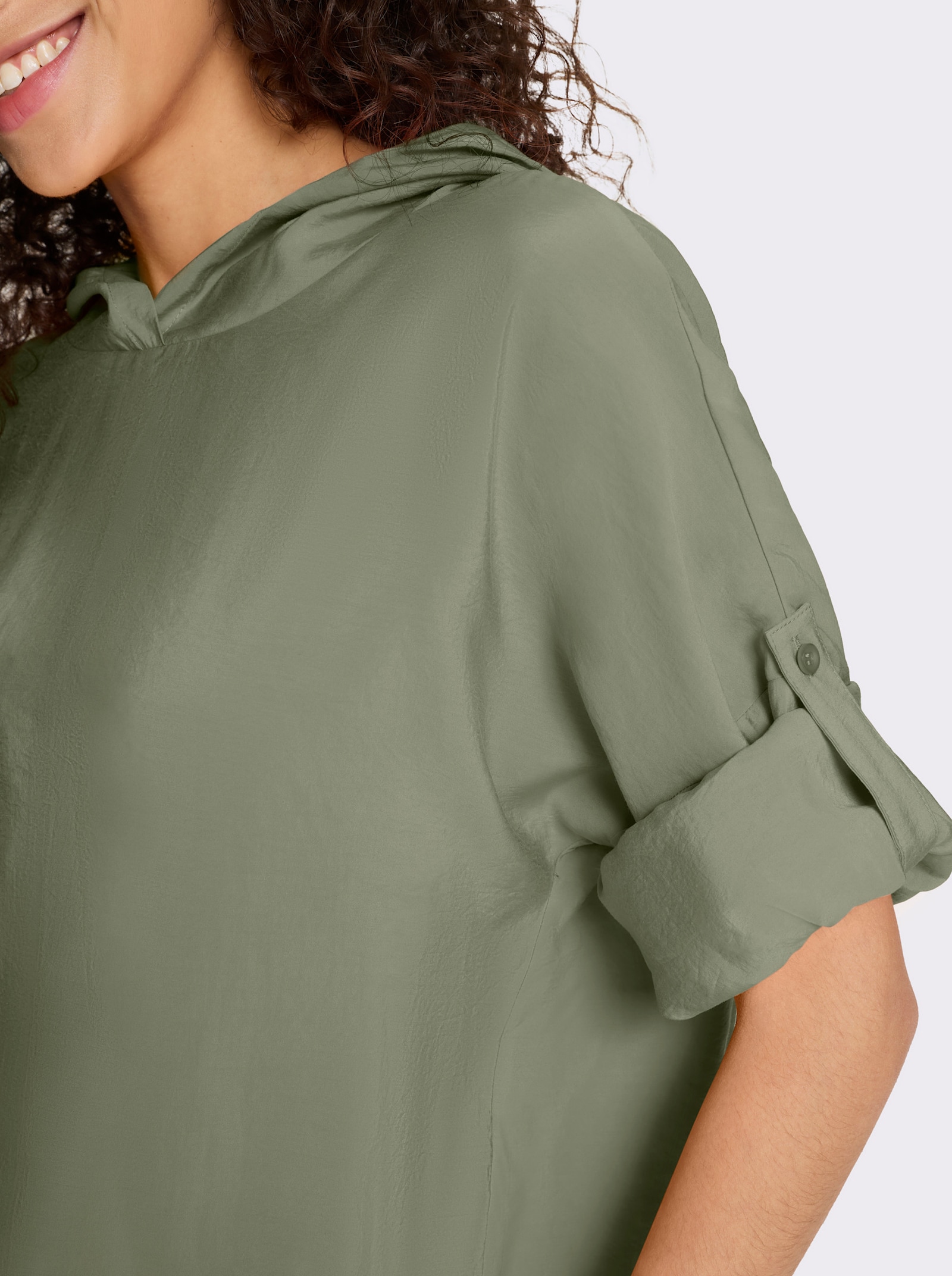 heine Comfortblouse met opstroopbare mouwen - kaki