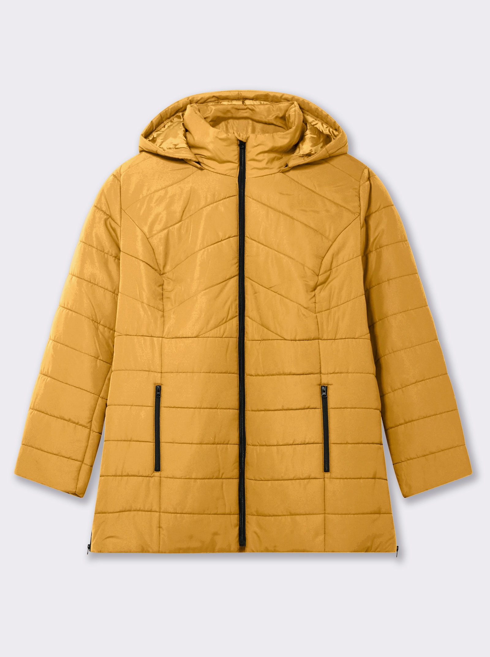 Steppjacke mit abnehmbarer Kapuze - ocker
