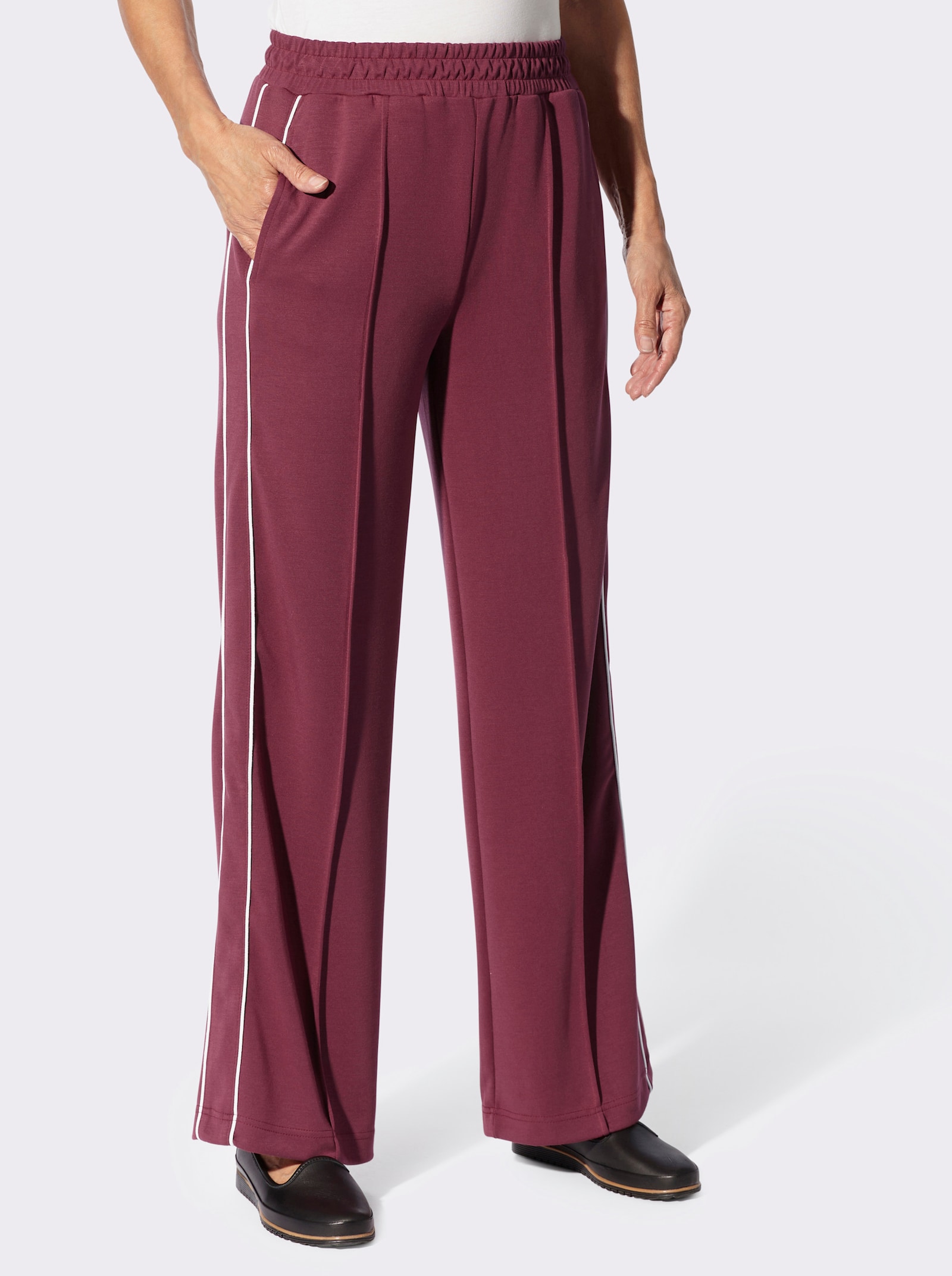 Sweathose in weiter Form - bordeaux