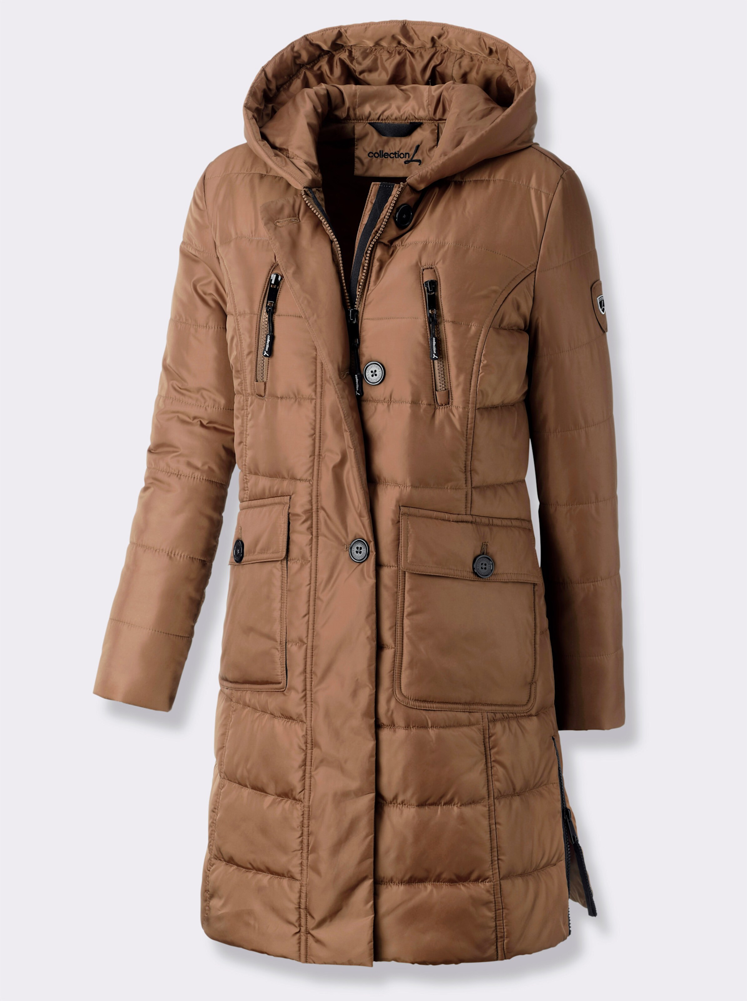 Elegantes Steppmantel Damen Braun Ebenbild