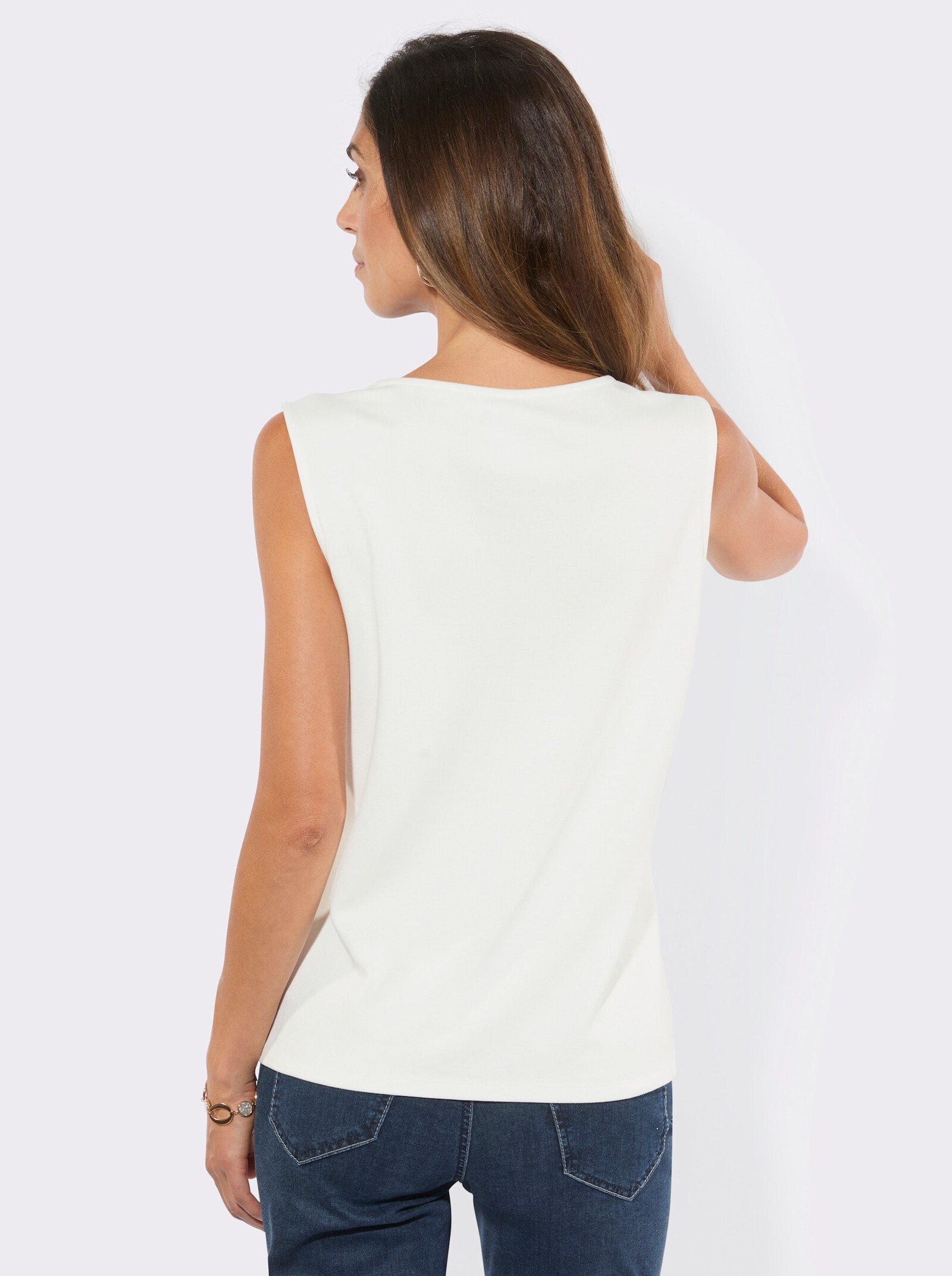 Shirttop aus Interlock-Jersey - ecru